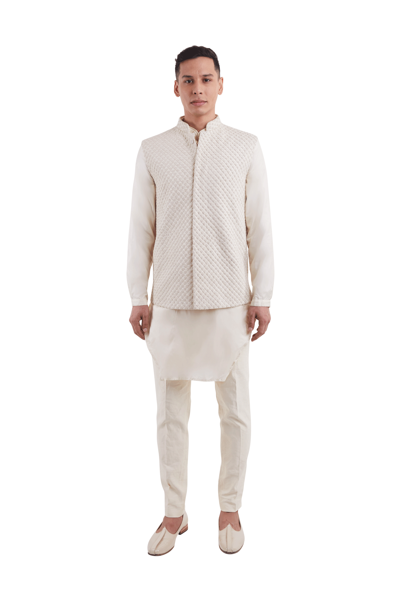  SMALL SCALLOP KNOTTED SLEEVELESS JACKET 