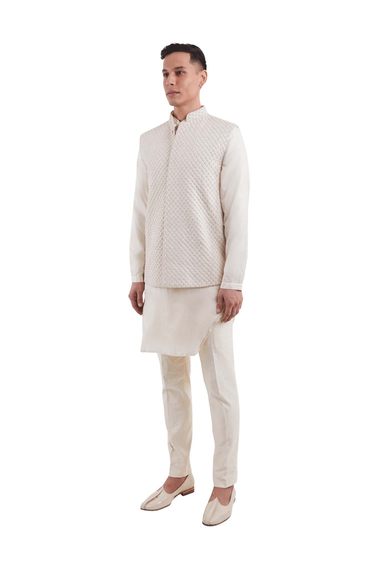 SMALL SCALLOP KNOTTED SLEEVELESS JACKET  