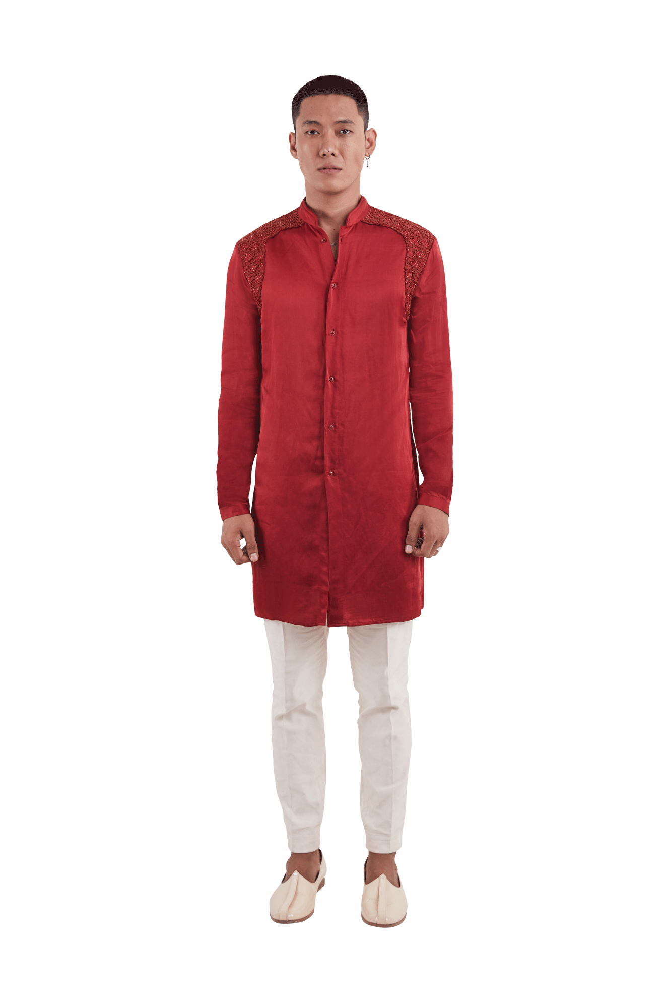  LAMP BEADED YOKE PATCH KURTA 