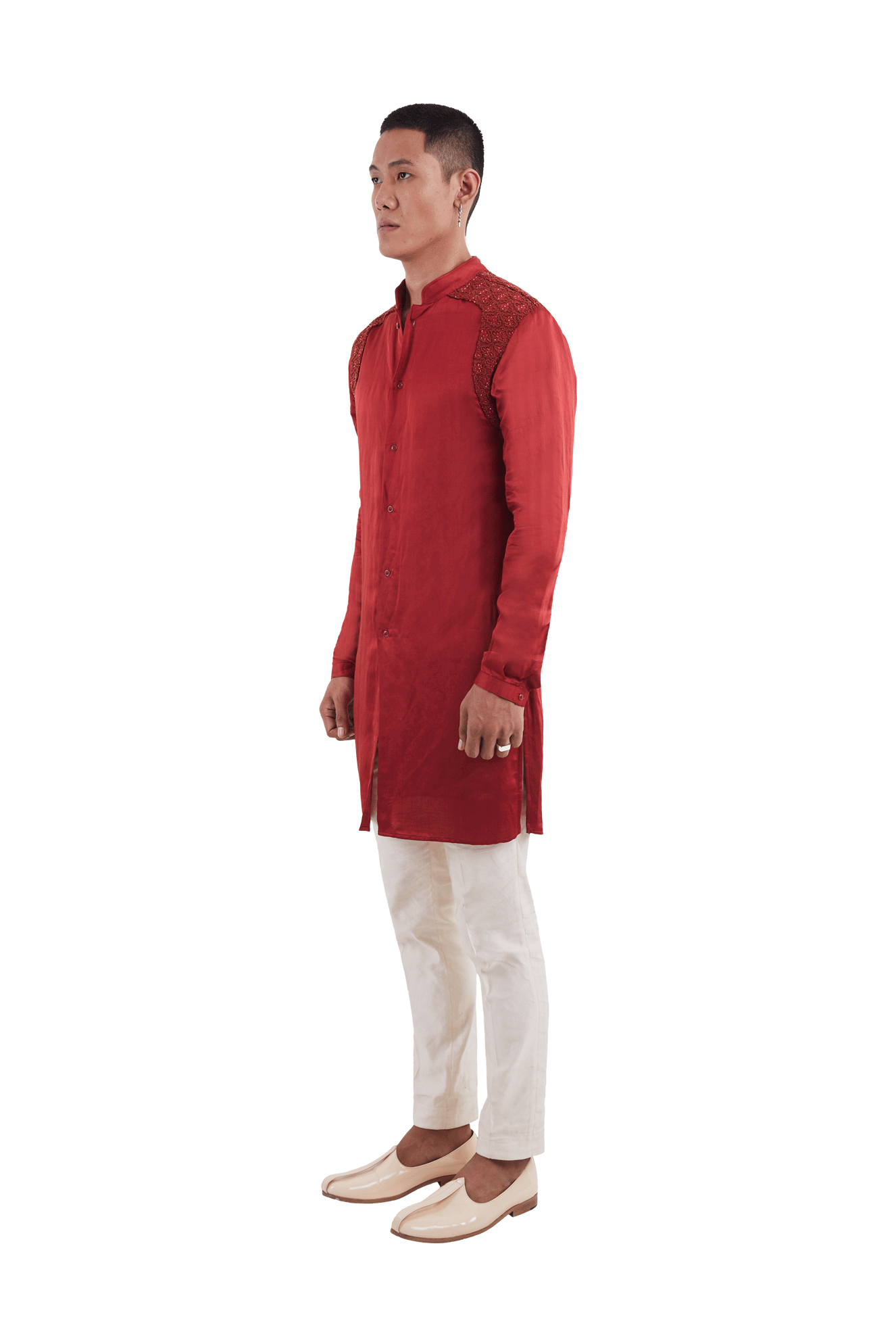 LAMP BEADED YOKE PATCH KURTA  
