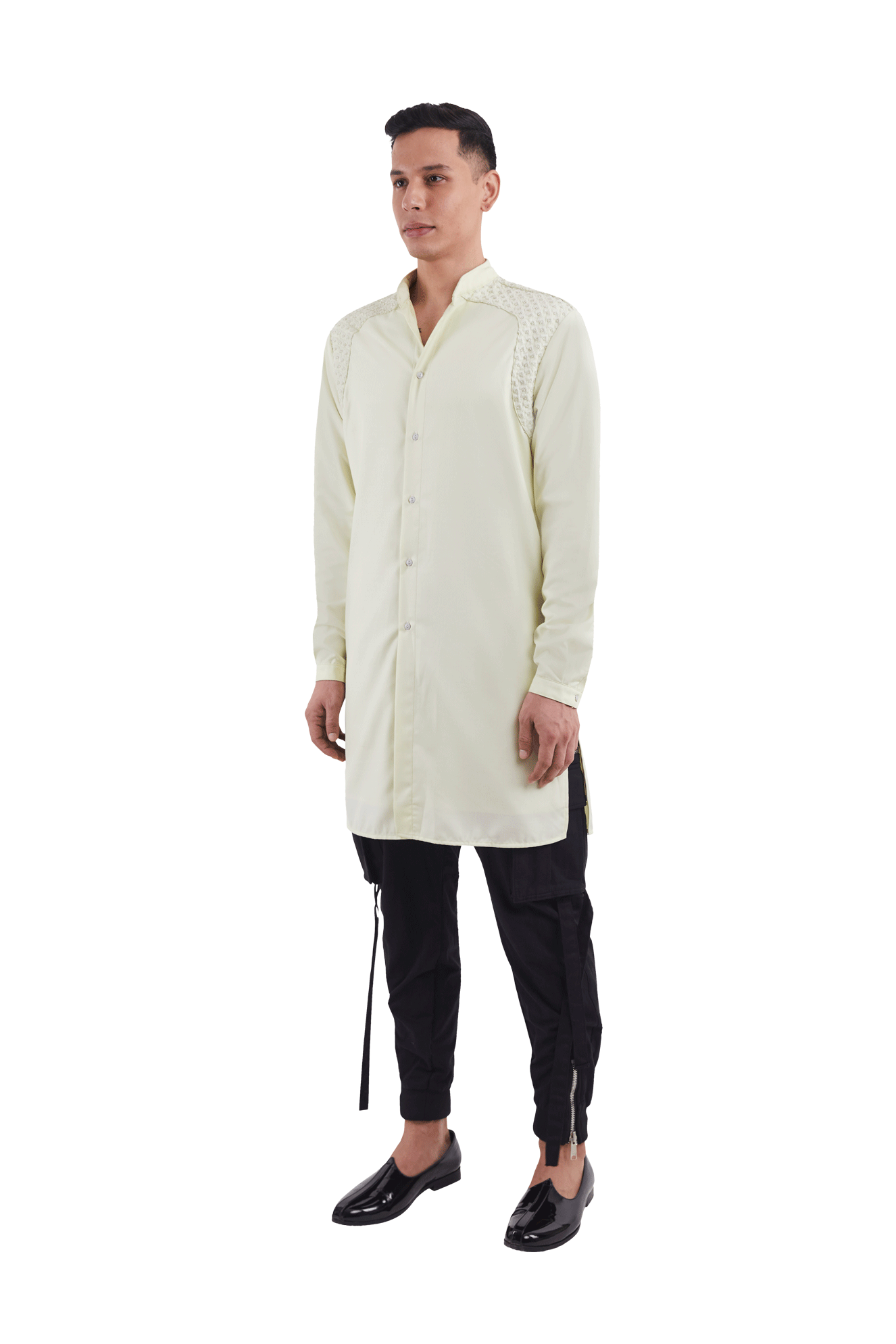 BOM ARROW BEADED YOKE PATCH KURTA  