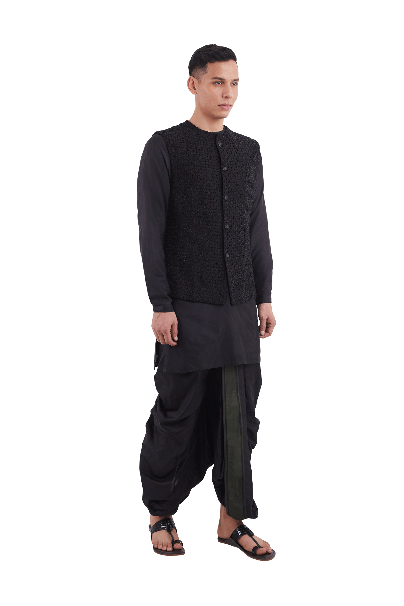 PLANT BEADED SLEEVELESS SHORT JACKET  