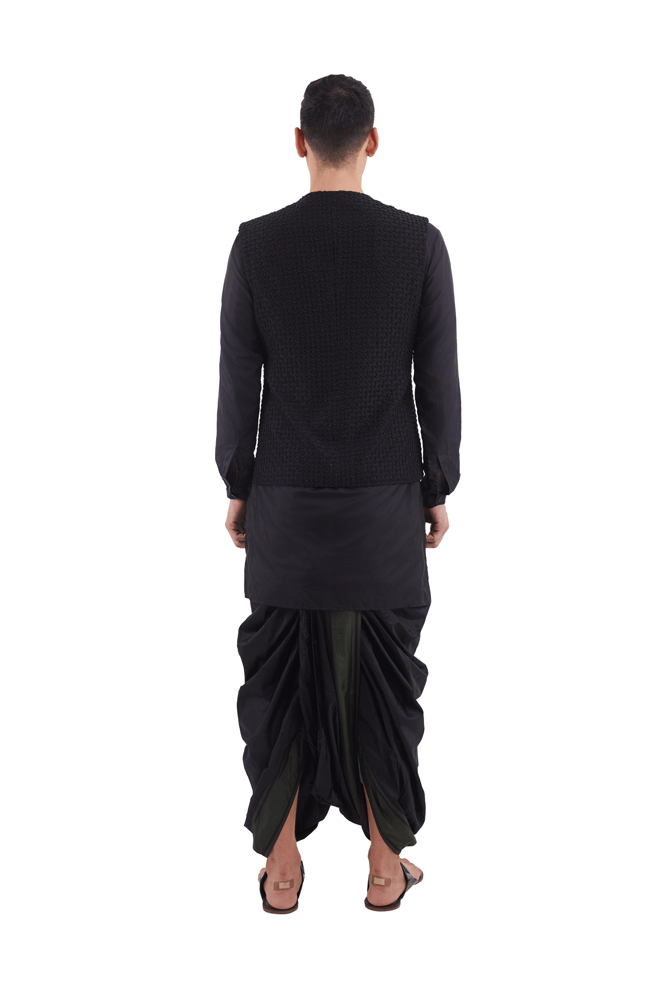 PLANT BEADED SLEEVELESS SHORT JACKET  