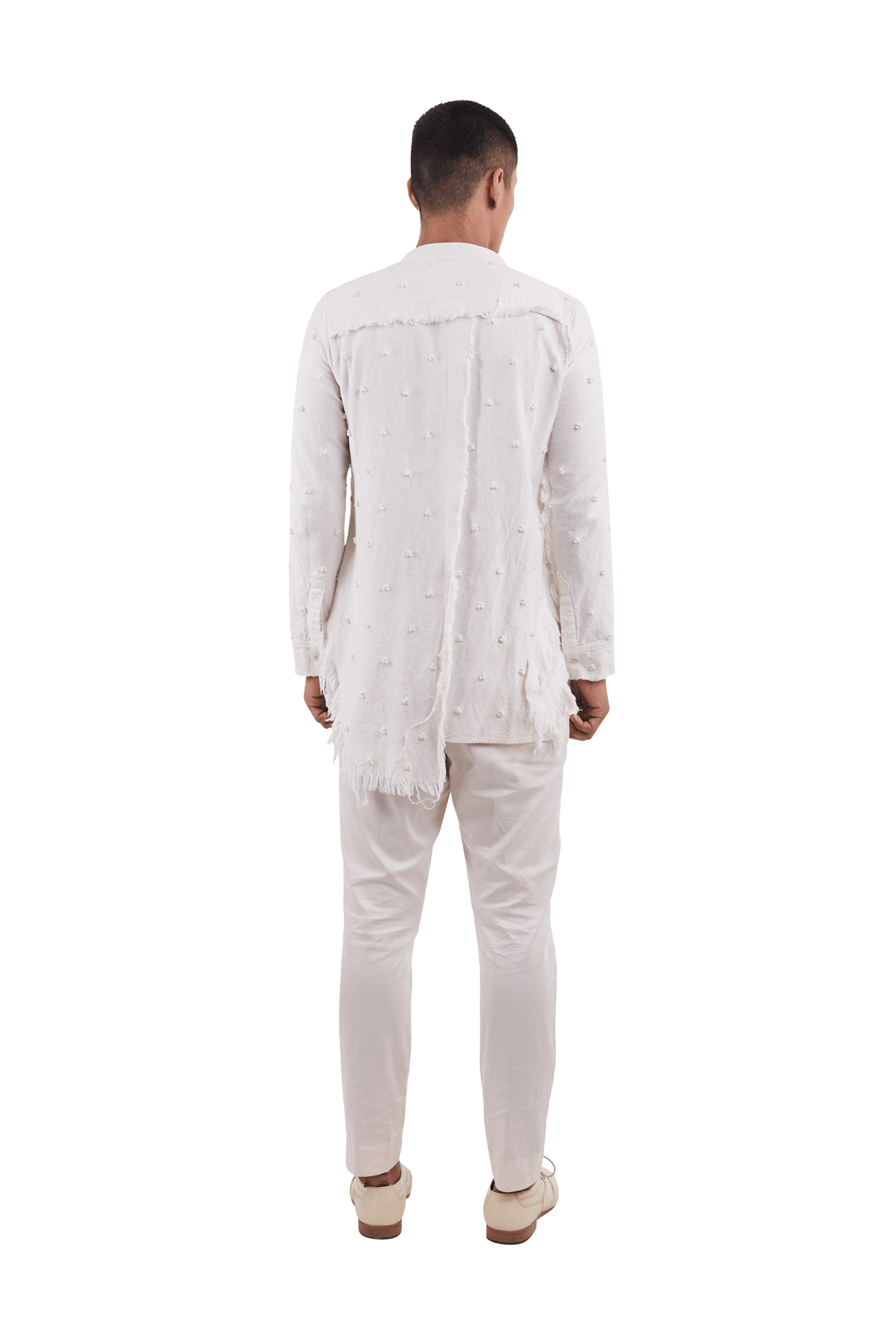 FRAYED BRAILLE KNOTTED KURTA  