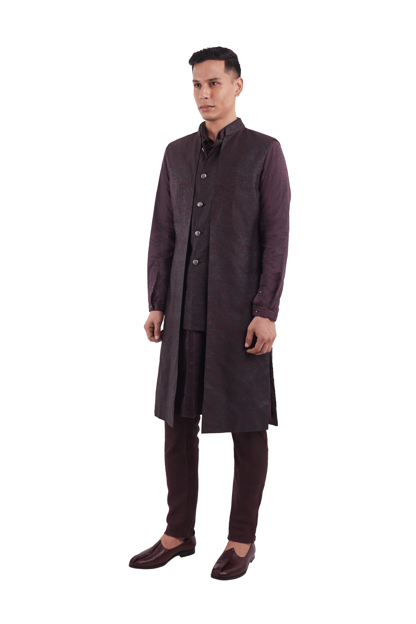 TEXTURED MOCK LAYER SLEEVELESS JACKET  