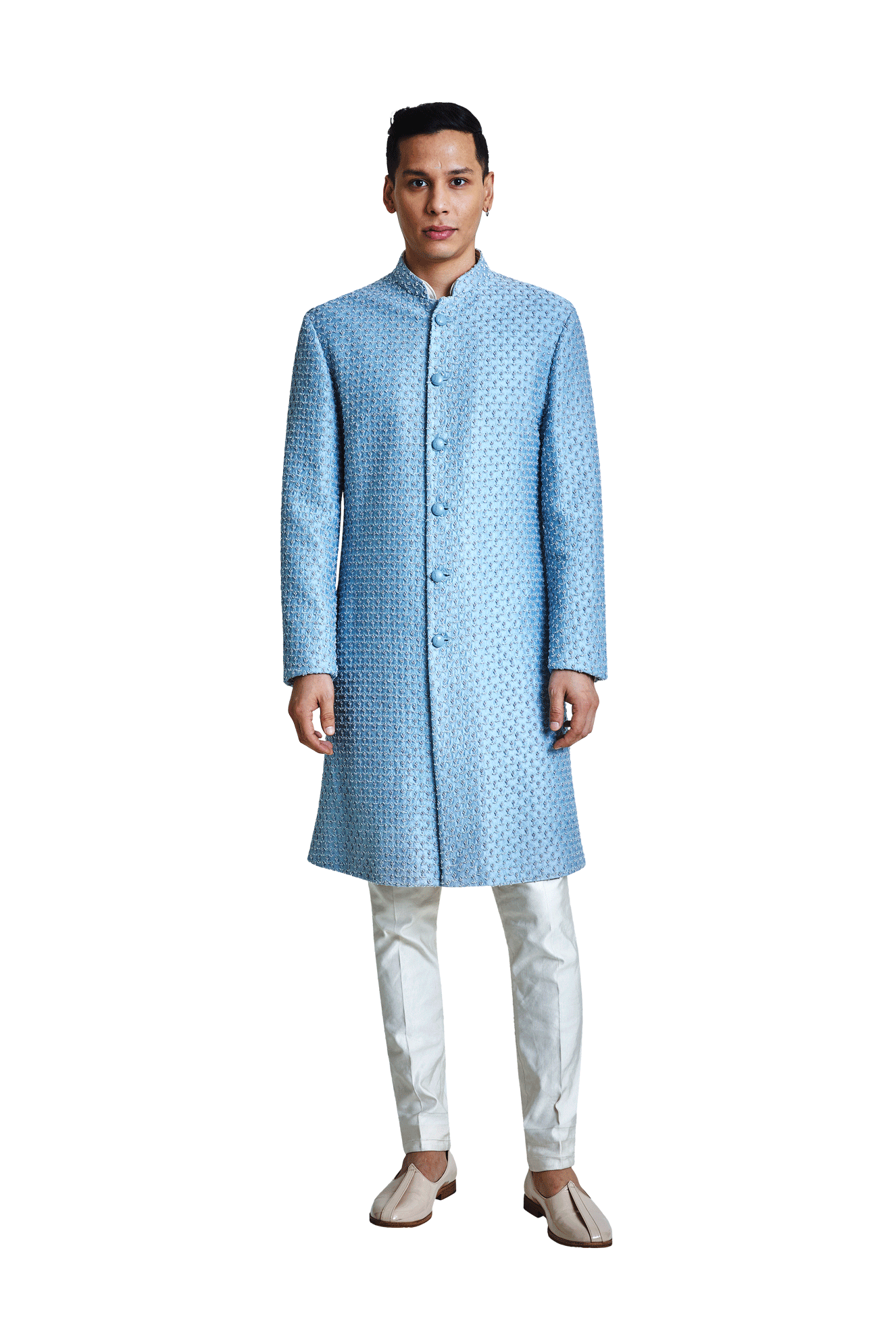  PLANT BEADED ICE BLUE JACKET 