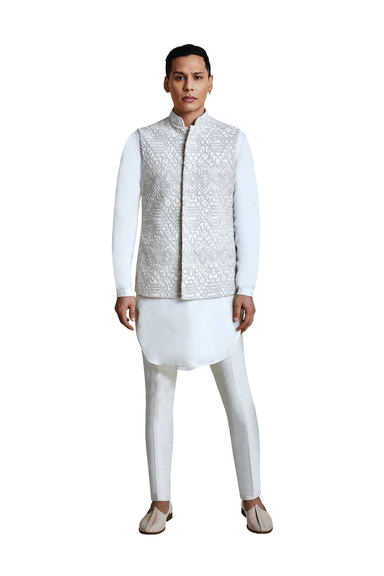  DOUBLE GEOMETRIC KNOTTED SLEEVELESS JACKET 