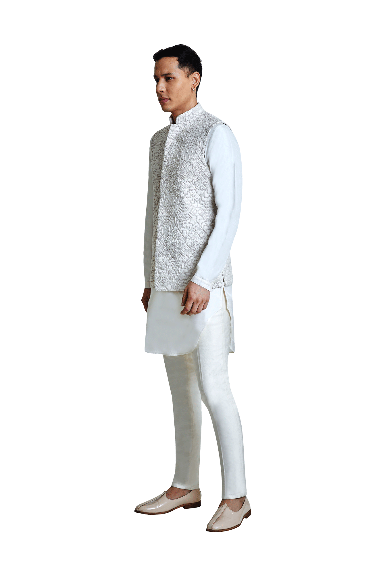 DOUBLE GEOMETRIC KNOTTED SLEEVELESS JACKET  