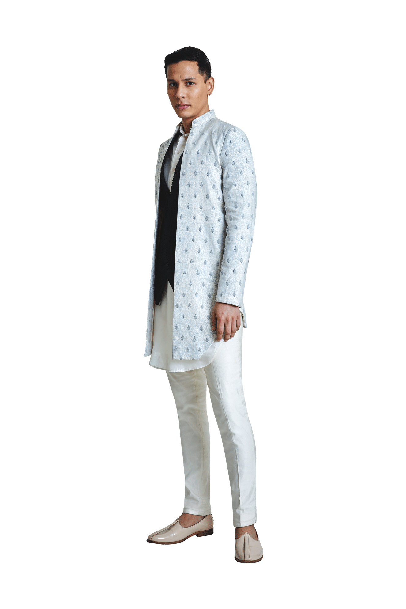 TEXTURED FIRE VERTICAL LEAF MOCK LAYER JACKET  