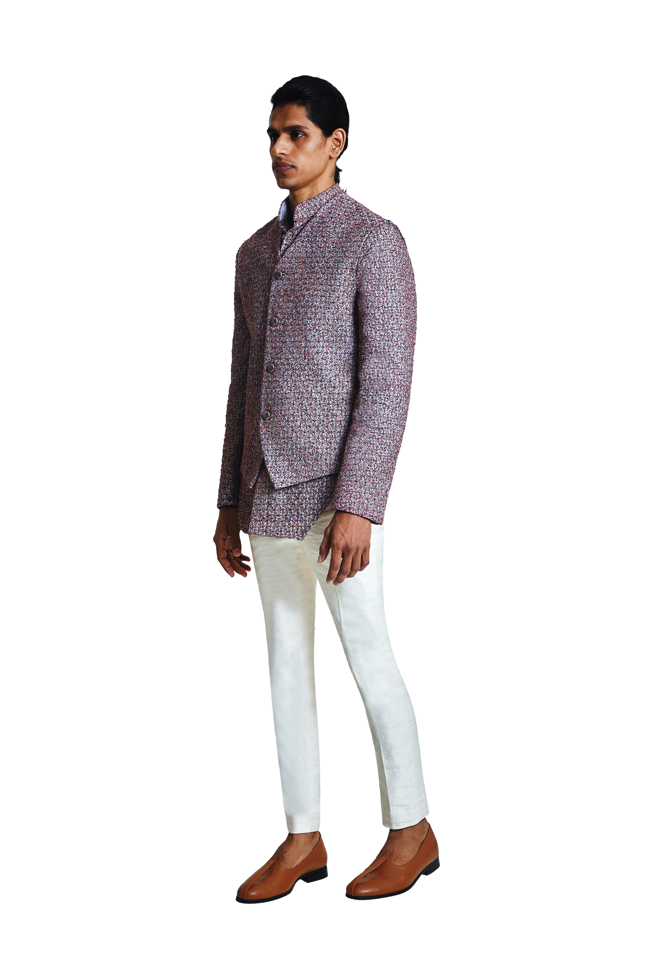 MULTICOLOR DECON FLOWER FIVE KNOTTED SLEEVELESS JACKET  