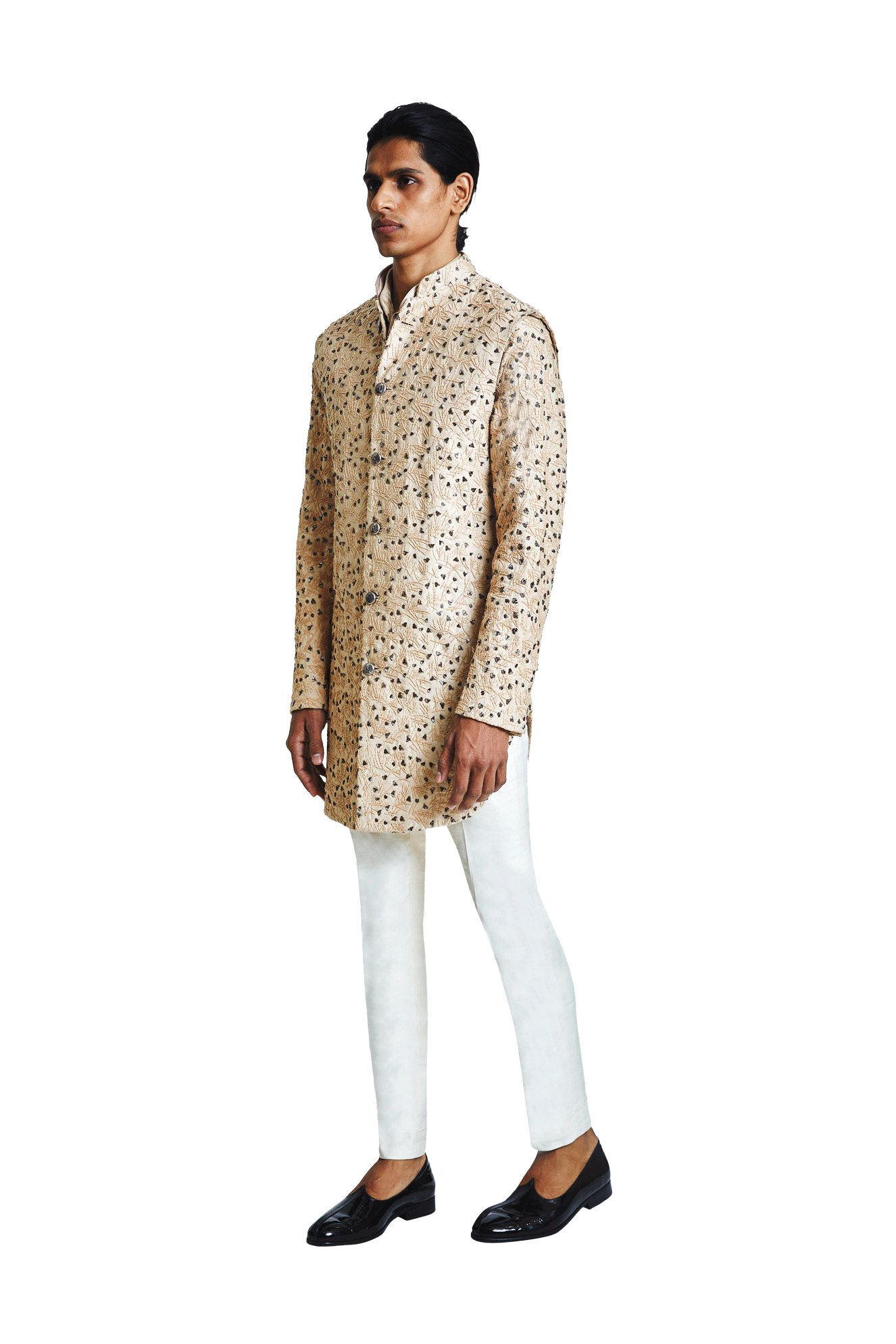 WHEAT FOLIAGE HIGHLIGHTED LONG DECONSTRUCTED CHAMPAGNE SET  