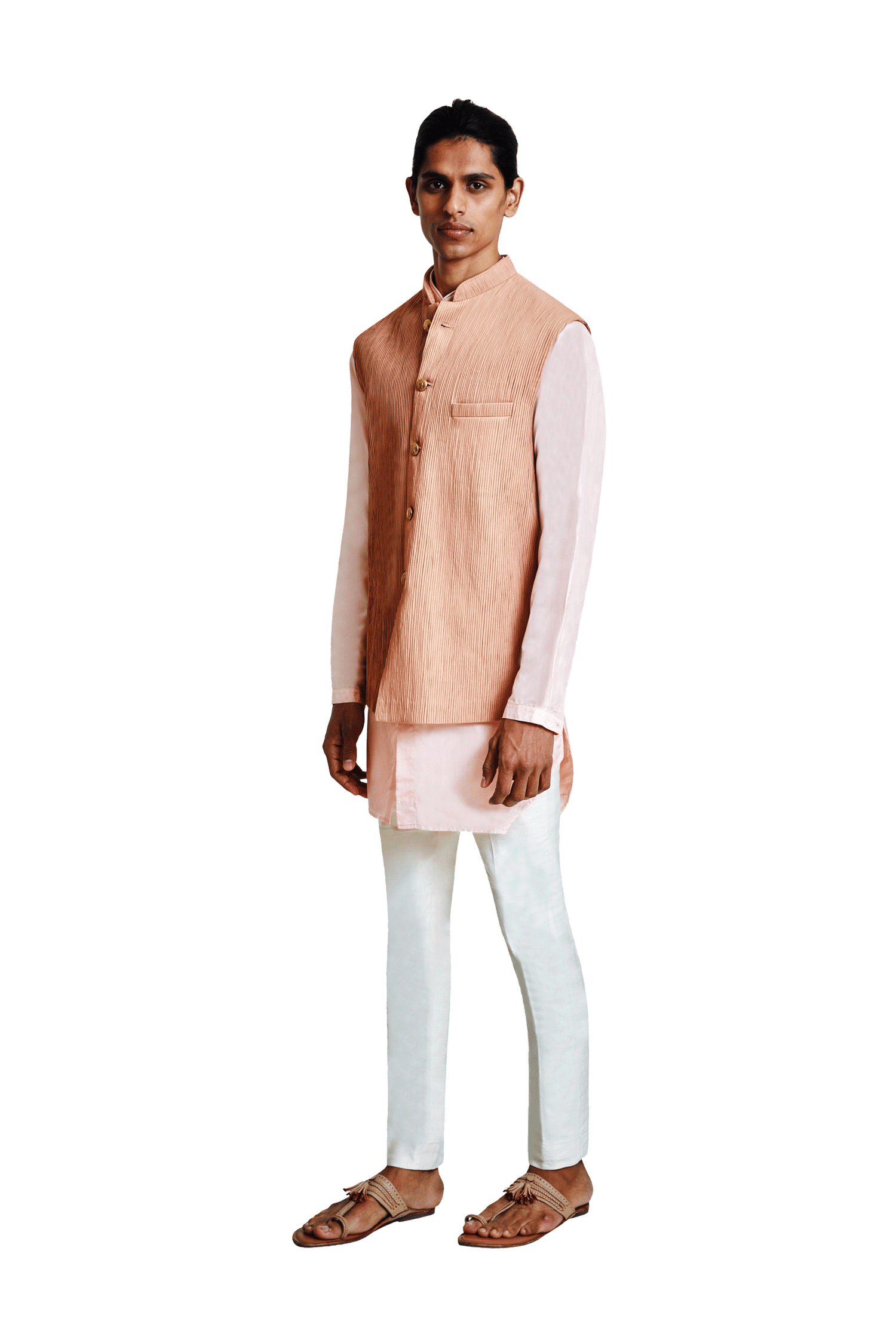 PINTUCKED SLEEVELESS JACKET  