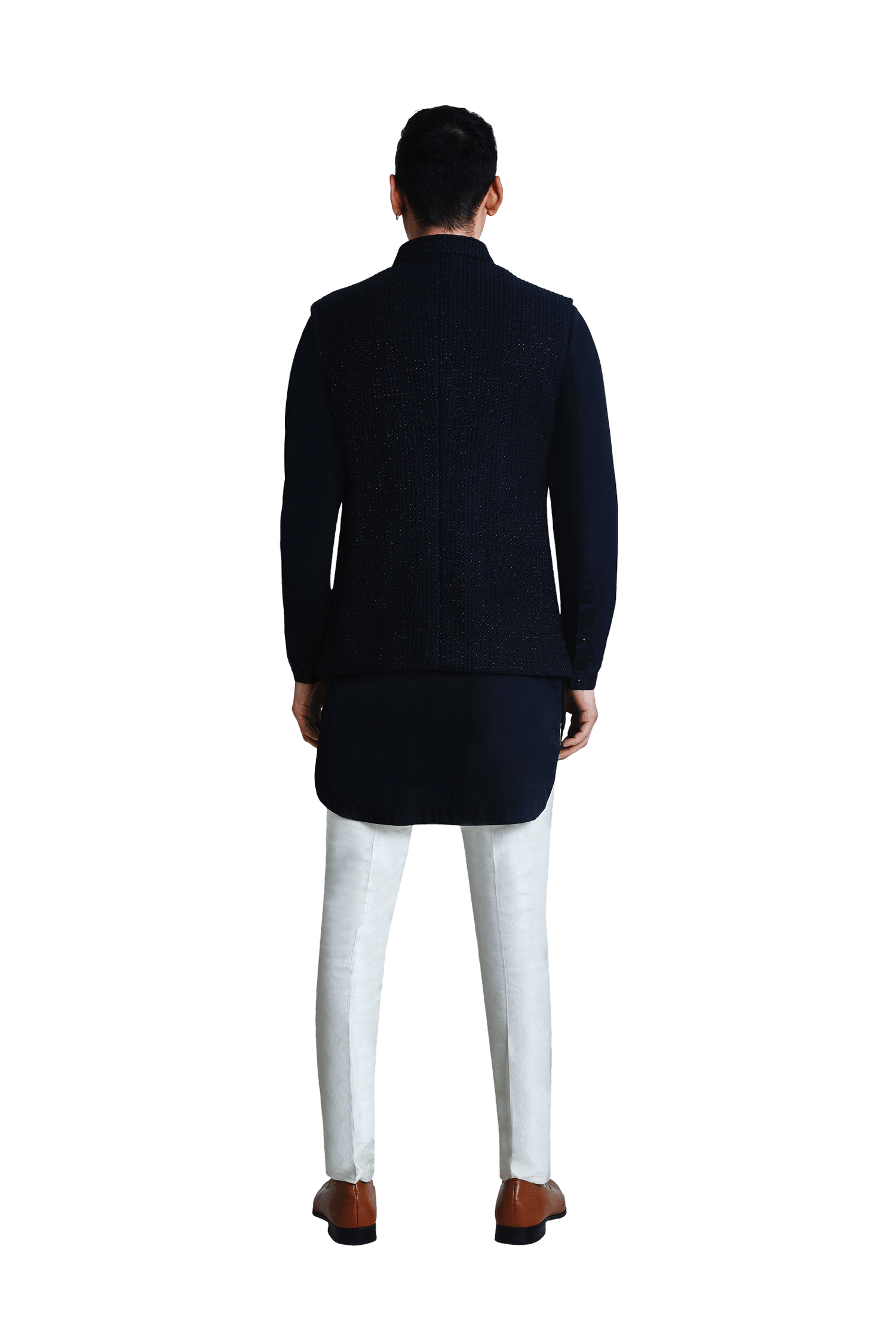 WAFFLE HIGHLIGHTED SLEEVELESS JACKET  