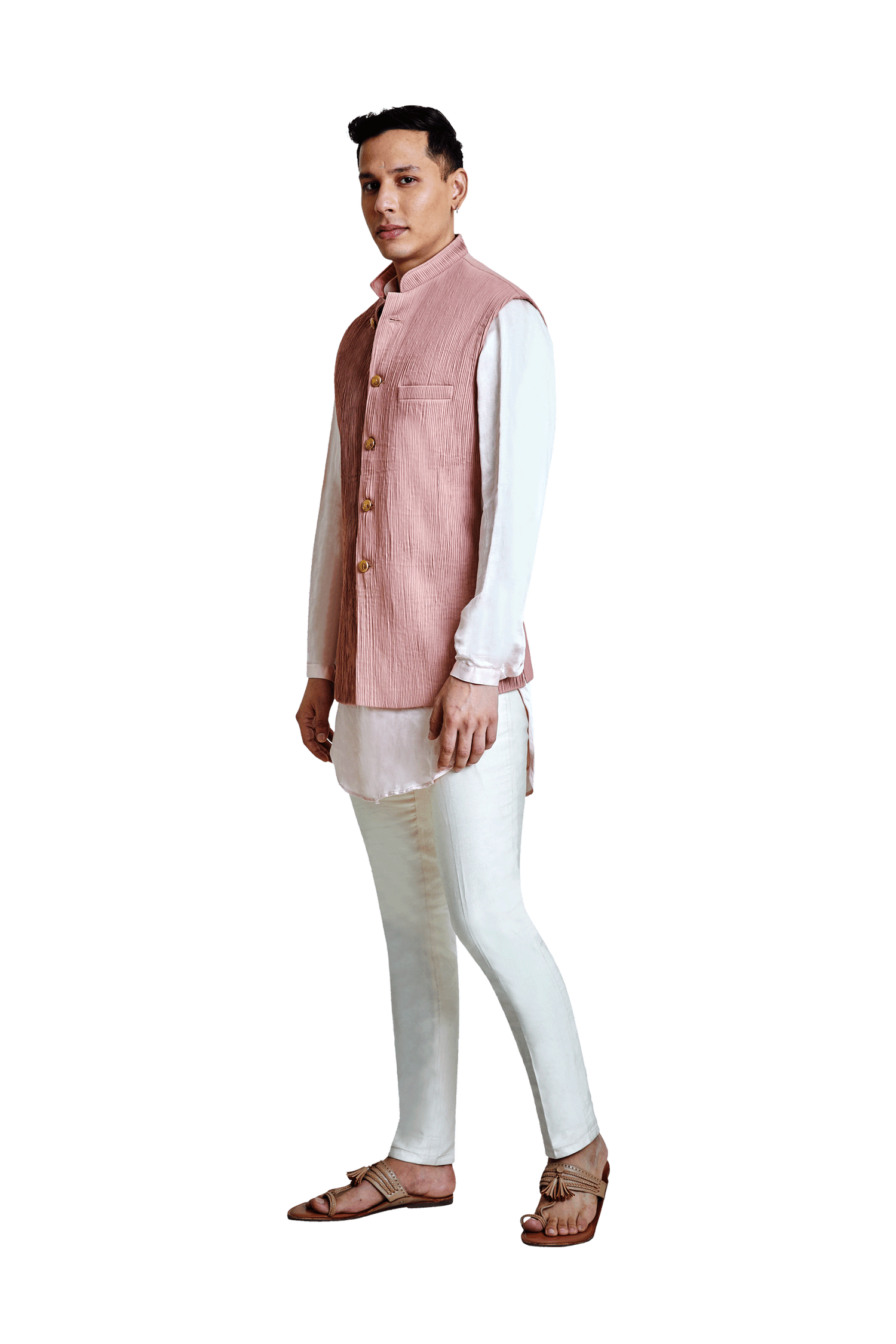 PINTUCKED SLEEVELESS JACKET  