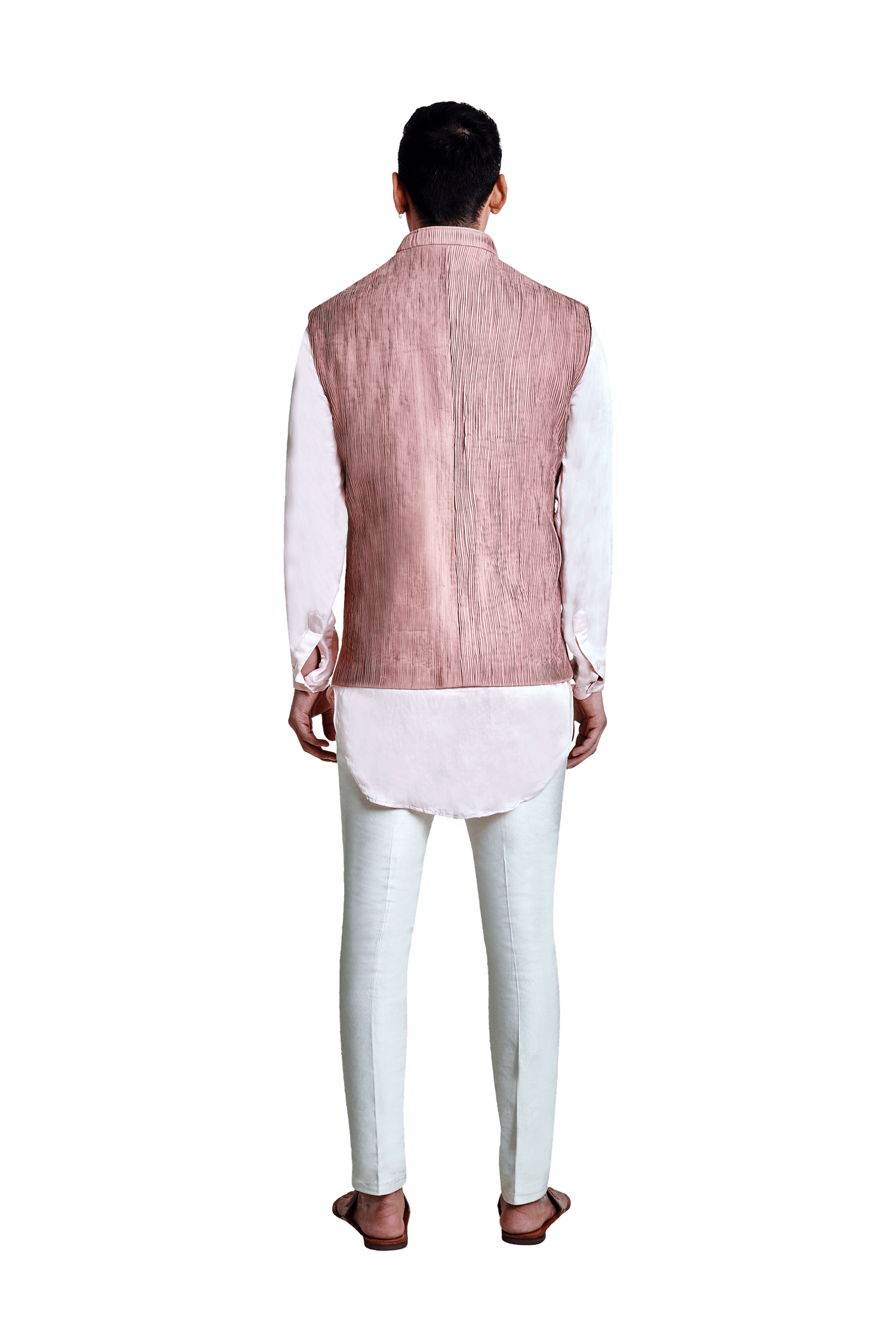 PINTUCKED SLEEVELESS JACKET  