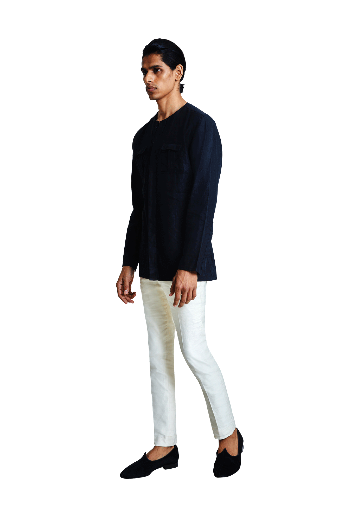 LINEN FRONT POCKET SHIRT  