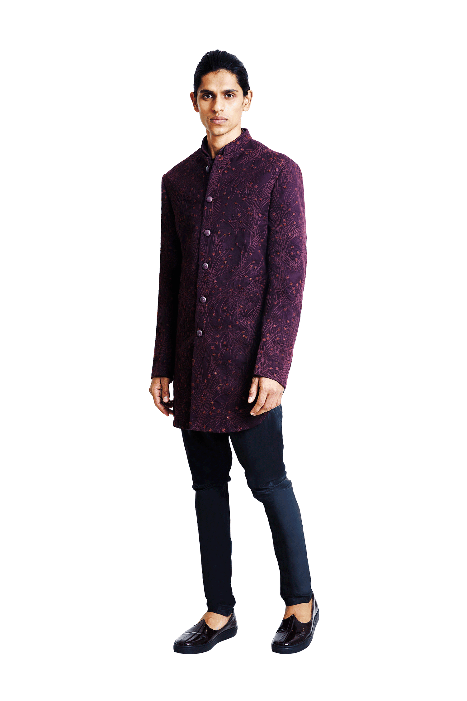 BIG FOLIAGE DUAL TONE WINE JACKET  