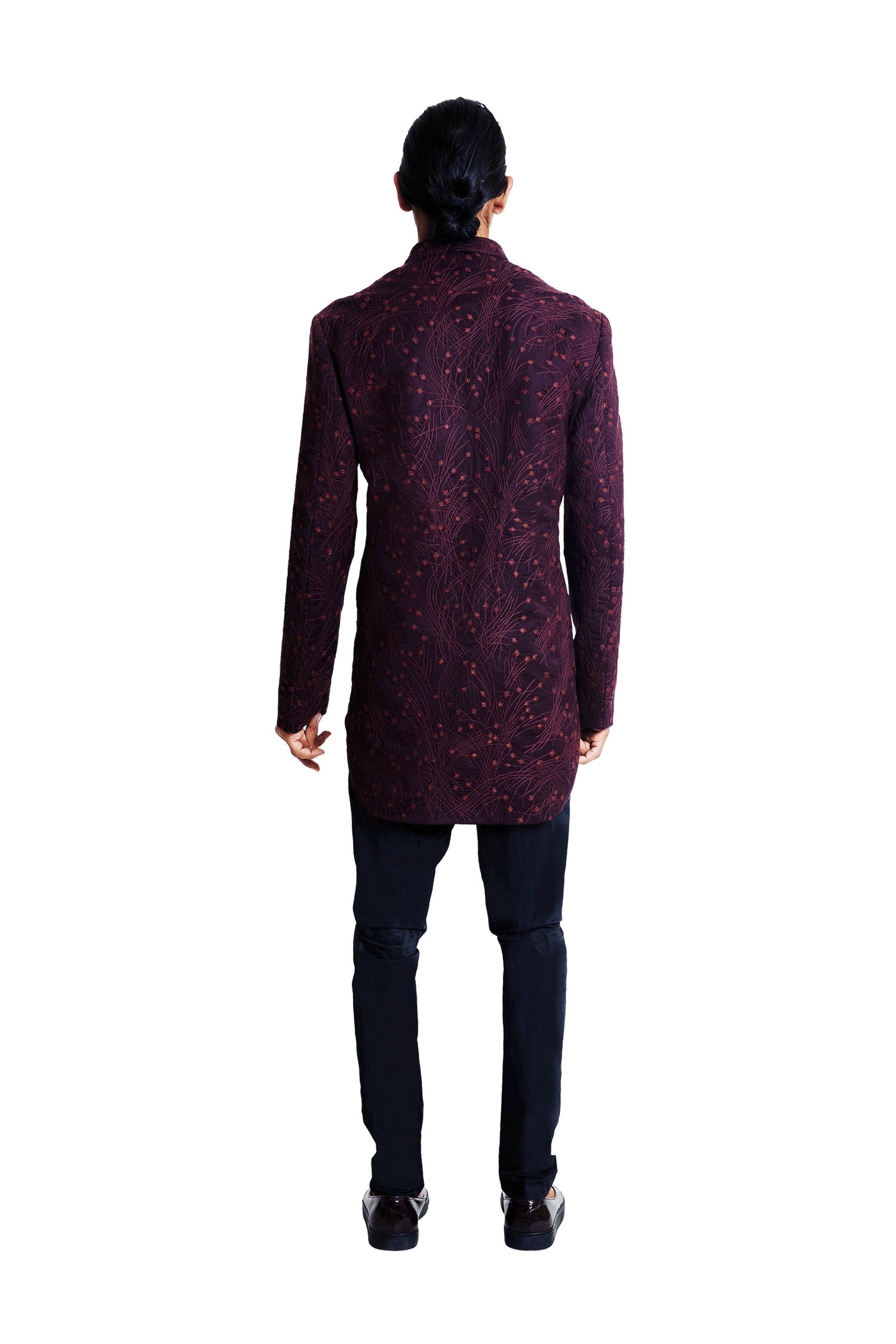 BIG FOLIAGE DUAL TONE WINE JACKET  