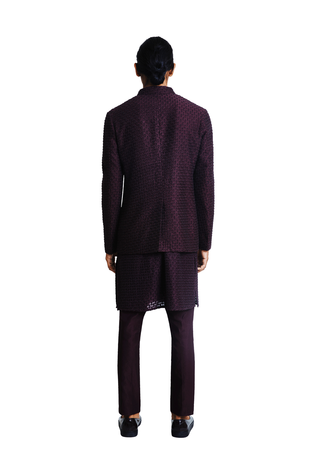 PLANT BEADED WINE BANDHGALA  