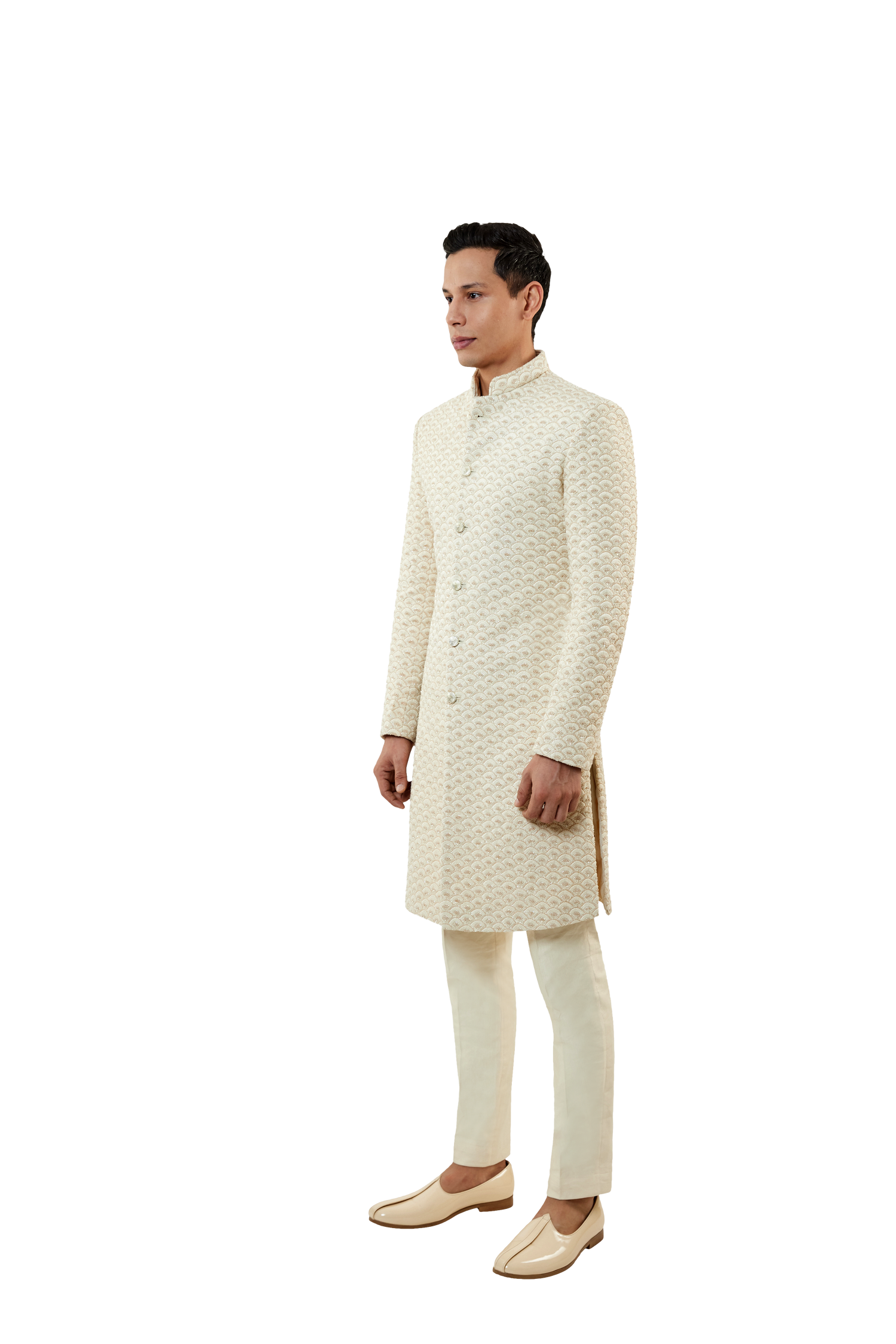 SMALL SCALLOP HIGHLIGHTED VANILLA JACKET [FRENCH KNOTS]  