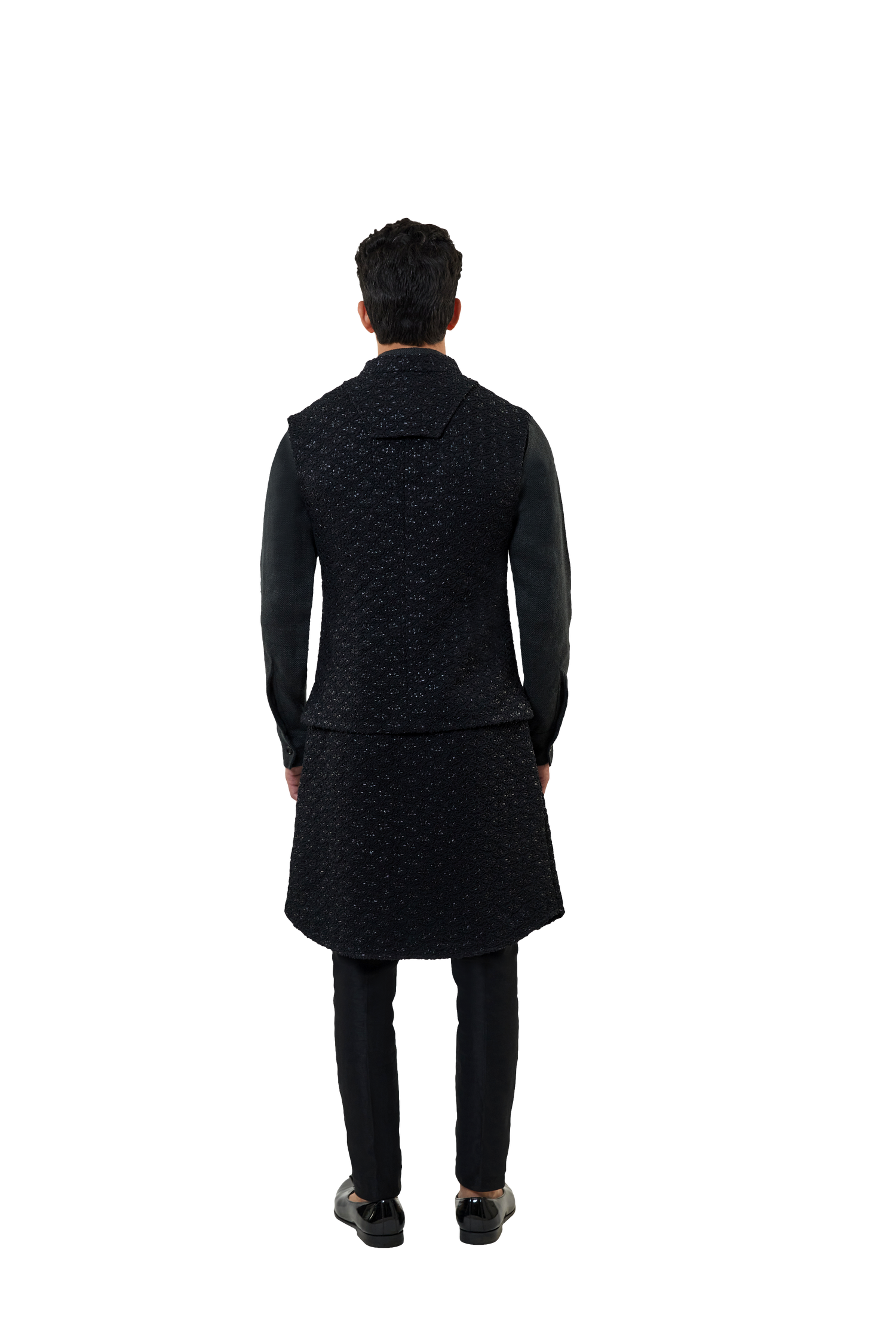 LAMP HIGHLIGHTED JUTE SLEEVELESS JACKET  