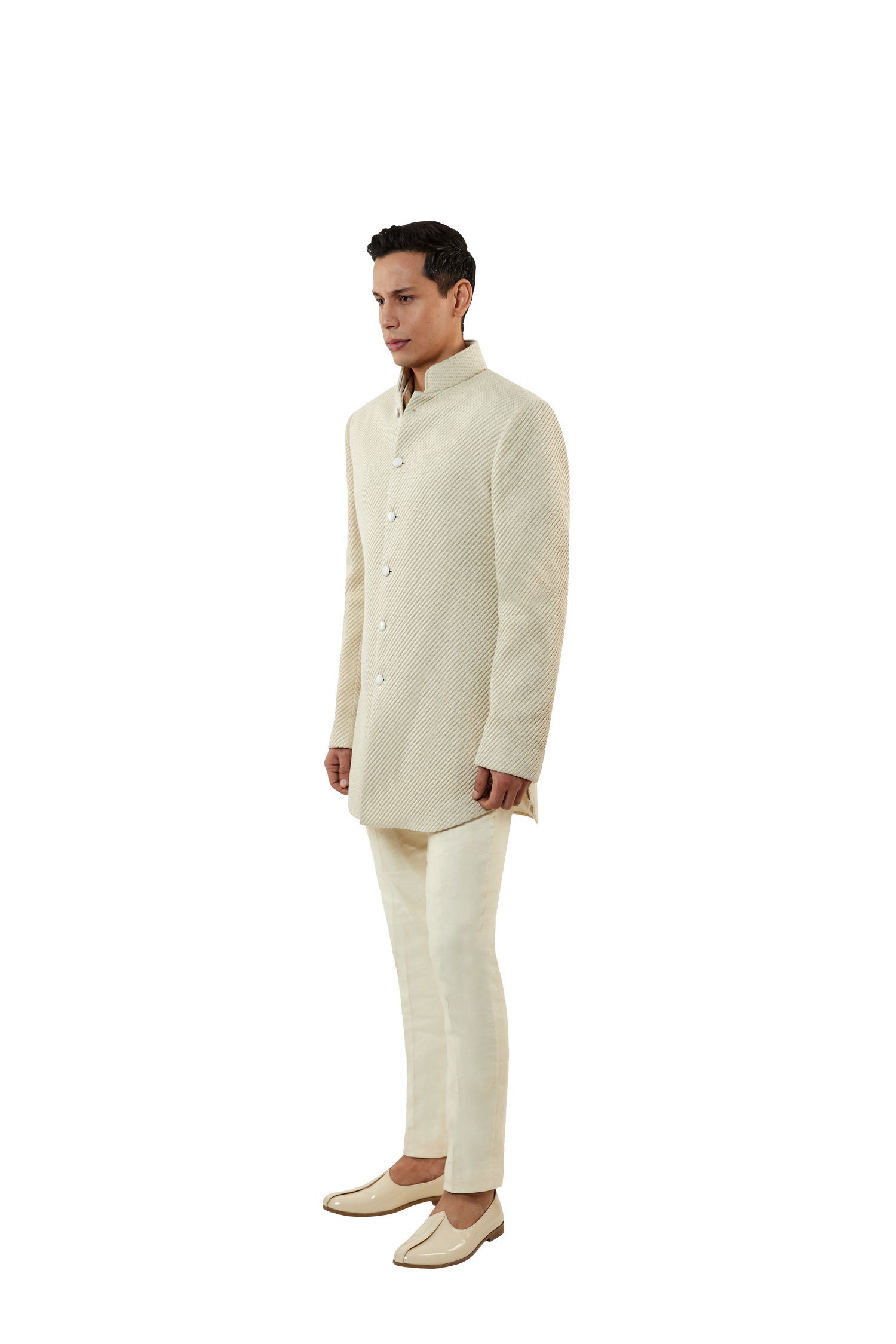 TWILL EMBROIDERED BANDHGALA  