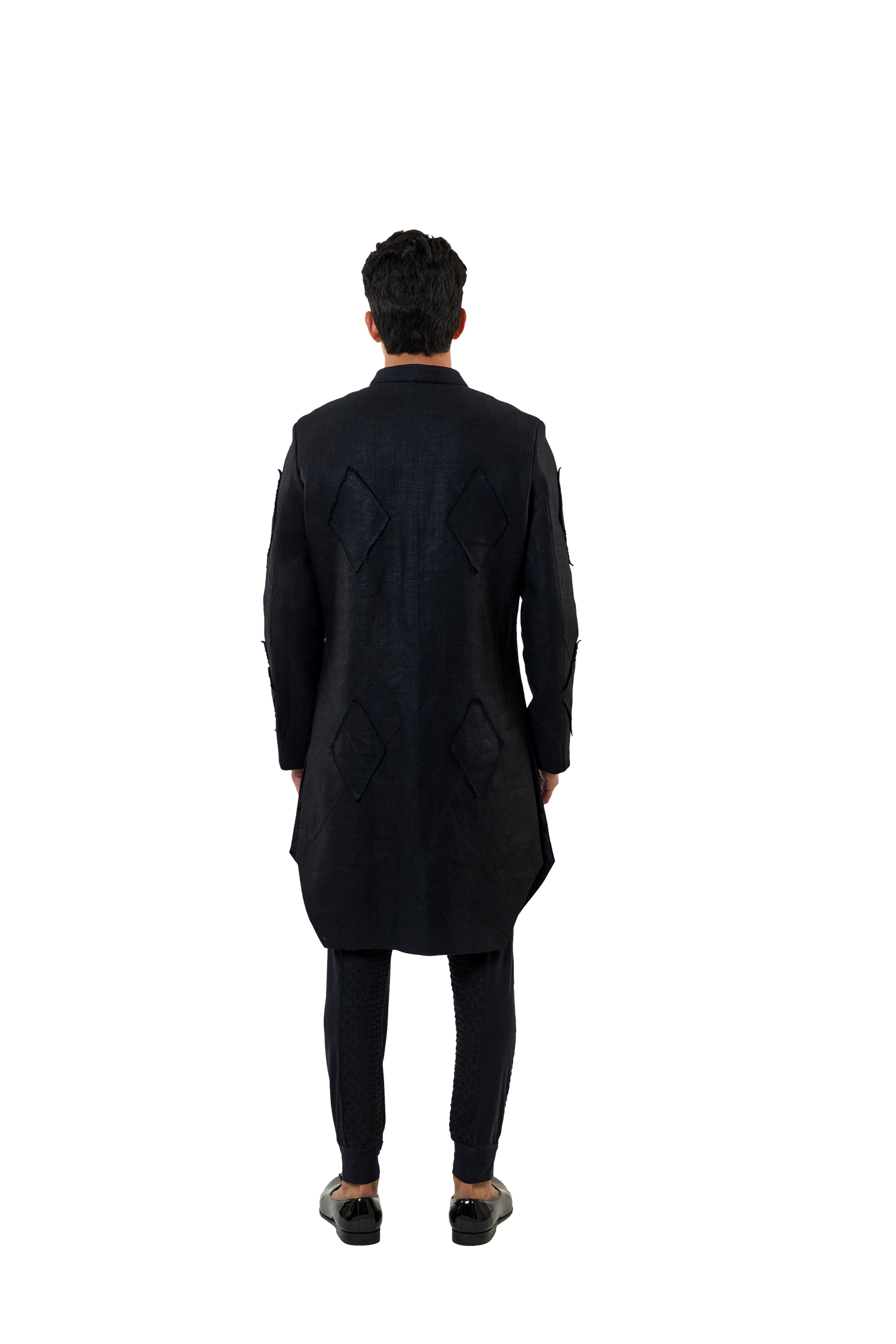 ARGYLE BLACK SCISSOR PLACKET JACKET  