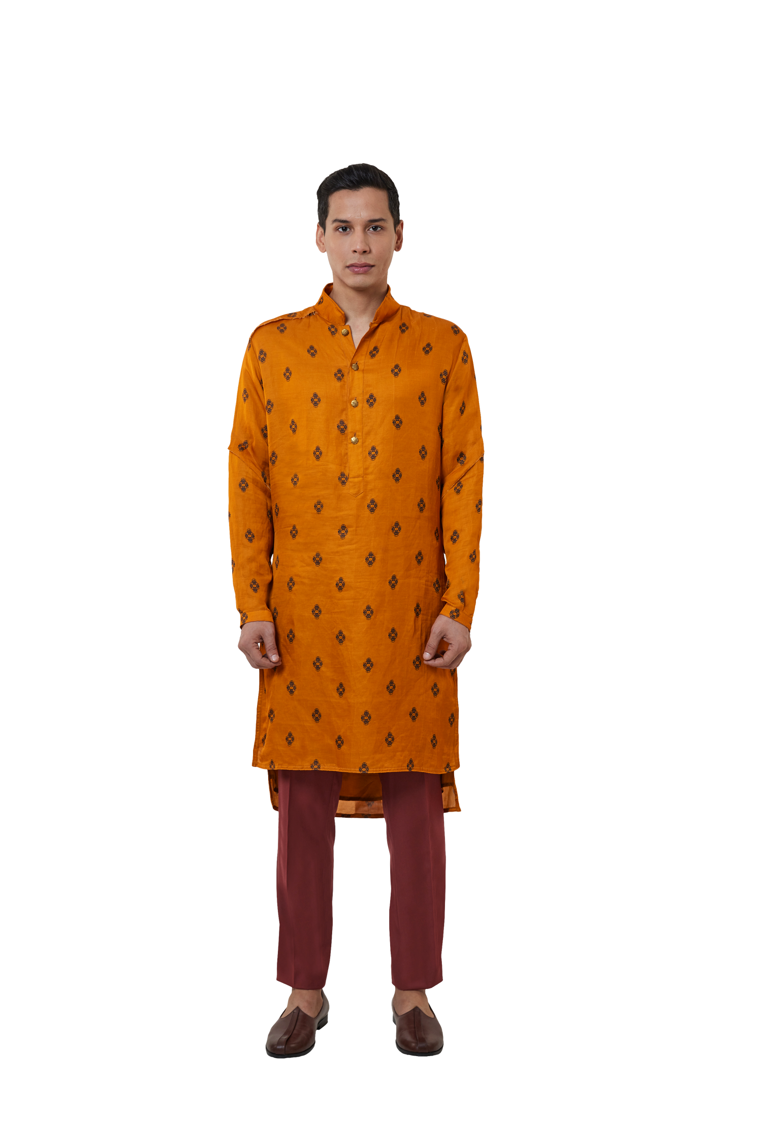  IKAT DIGITAL PRINT MUSTARD KURTA 