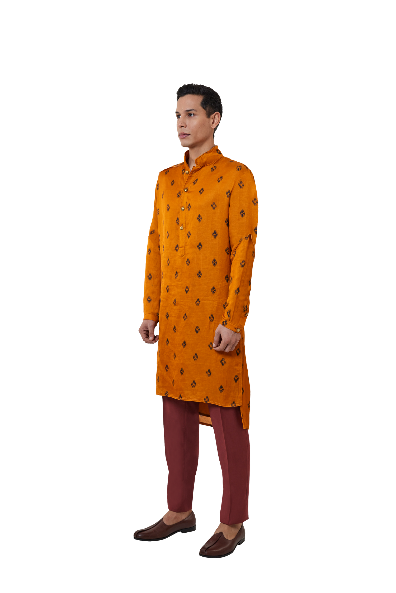 IKAT DIGITAL PRINT MUSTARD KURTA  