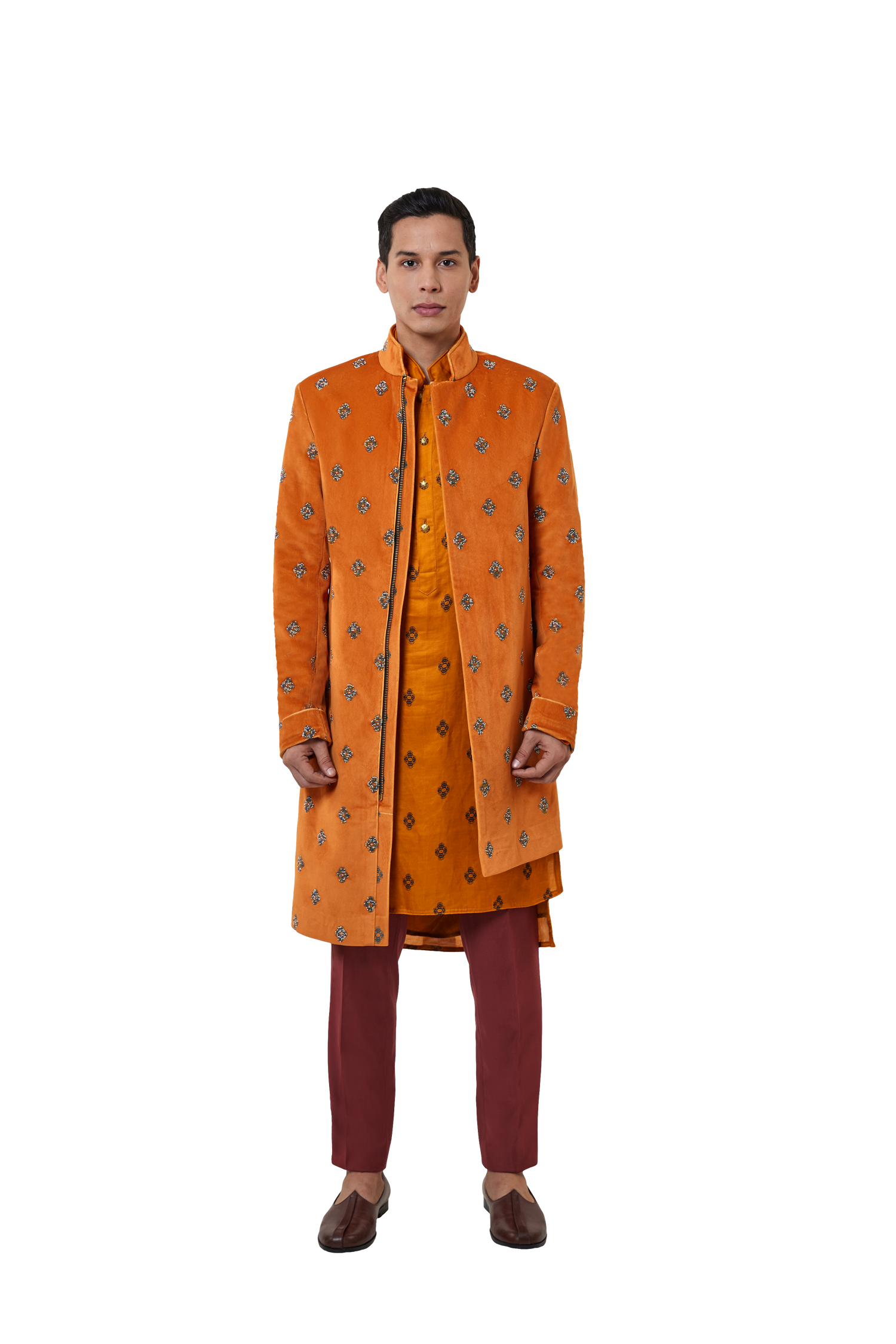  IKAT BEADED ZIPPER JACKET 