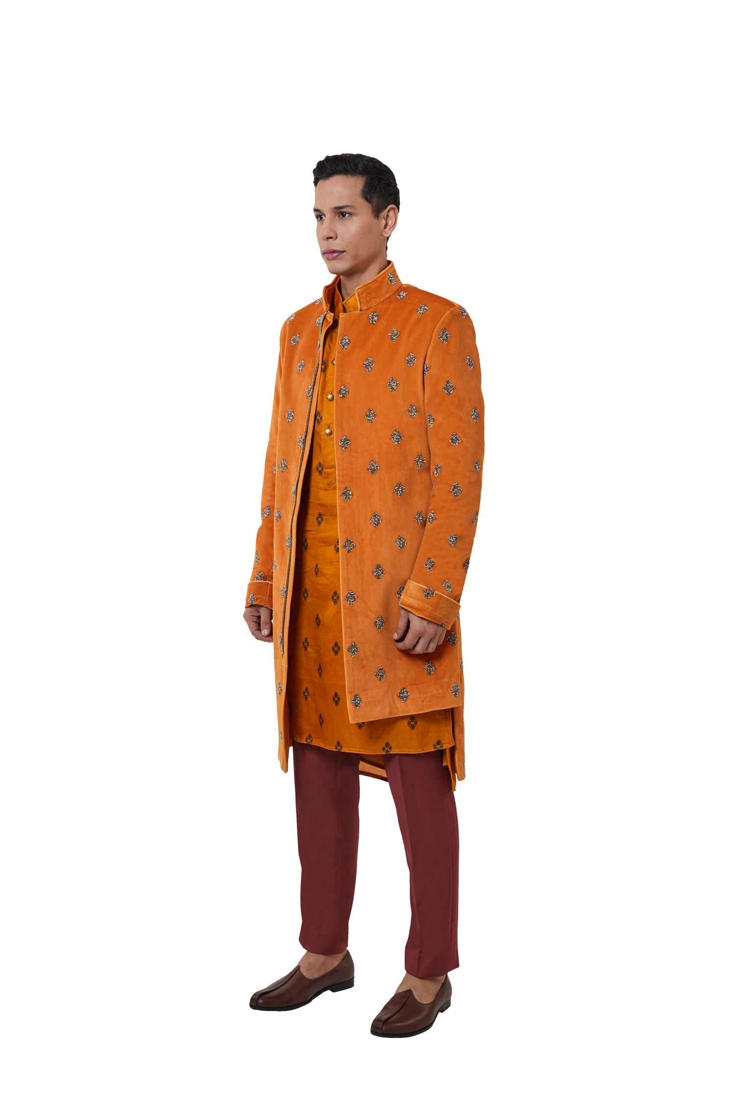 IKAT BEADED ZIPPER JACKET  