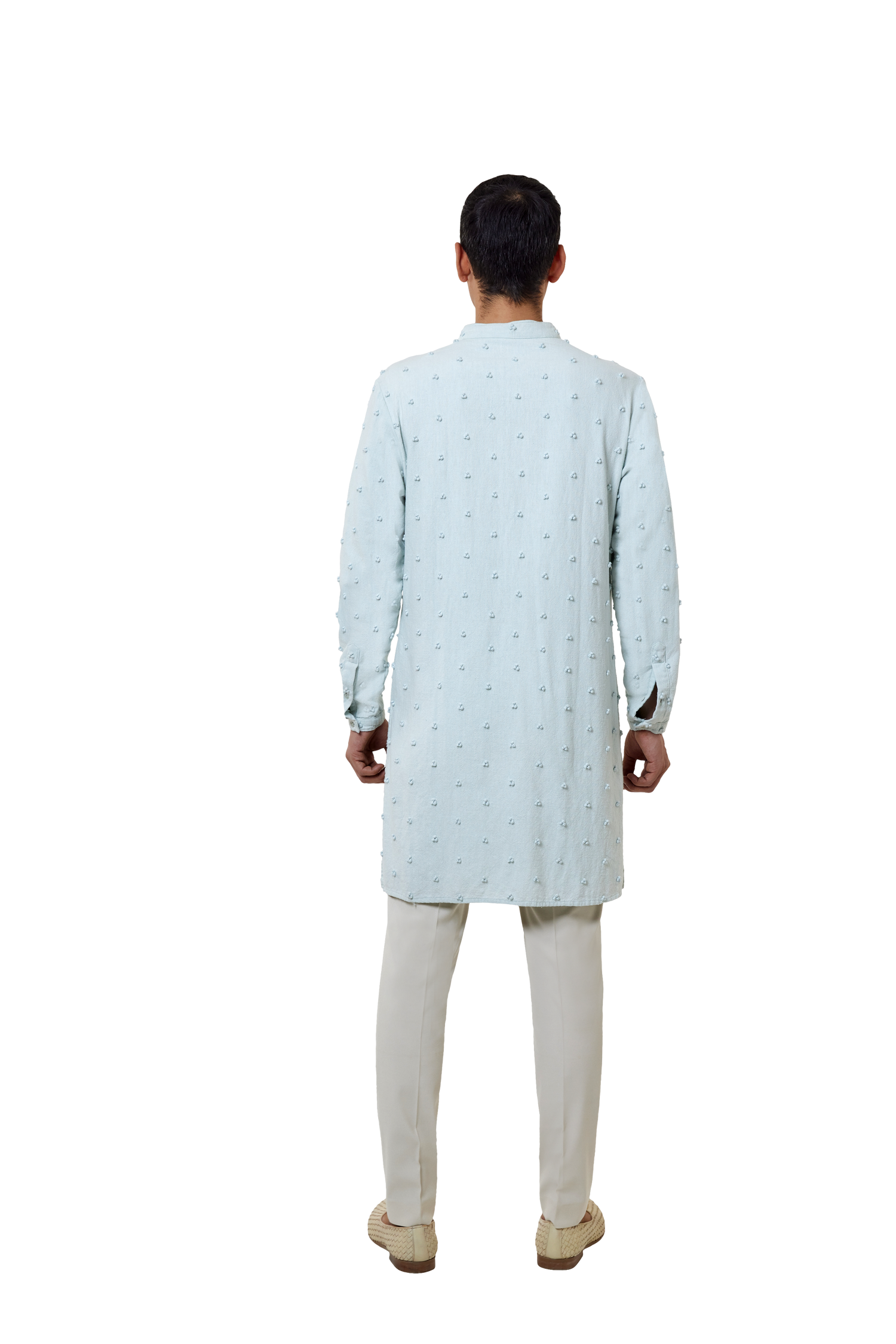 FRAYED BRAILLE KNOTTED KURTA  