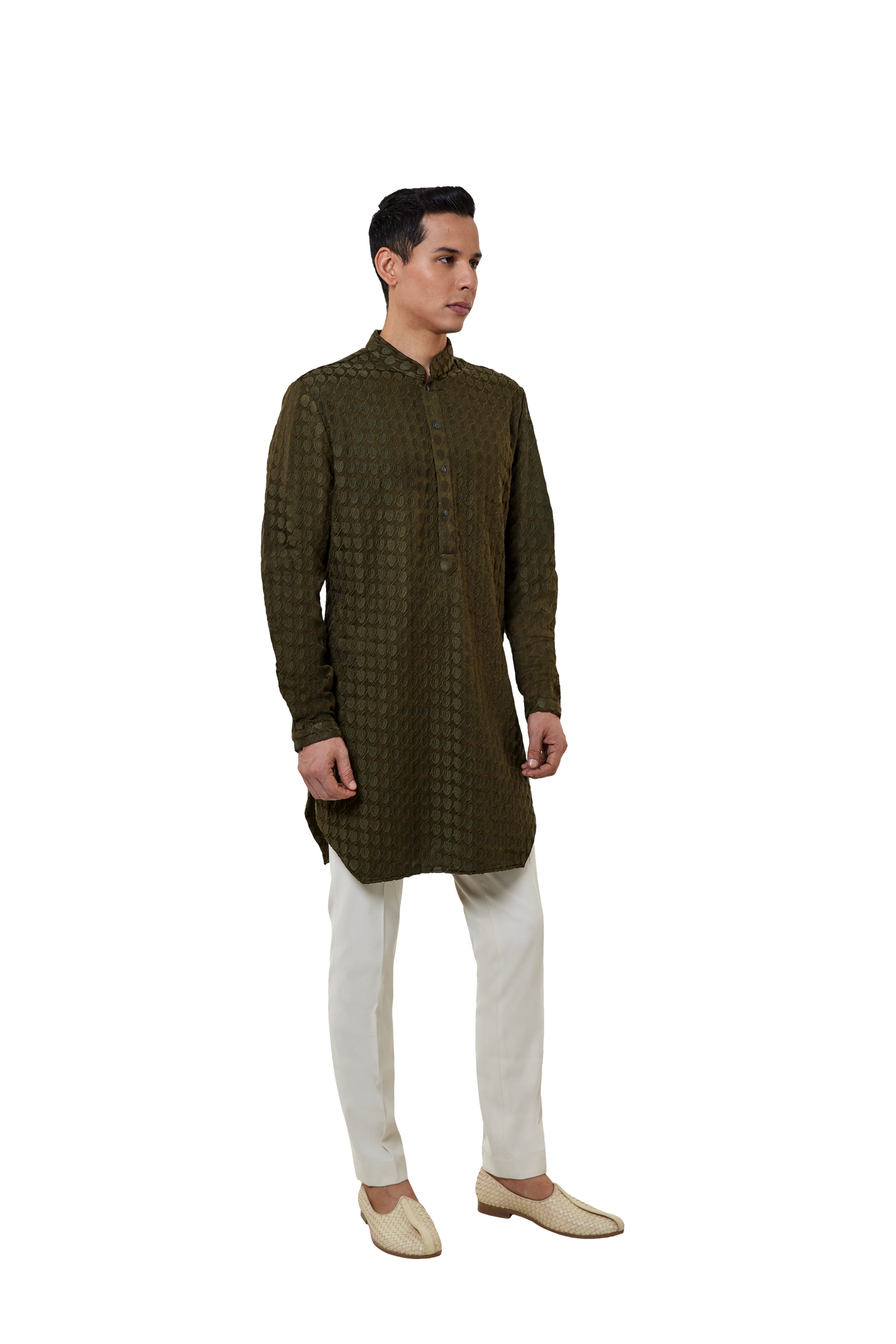 TURBAN BOY OLIVE KURTA  