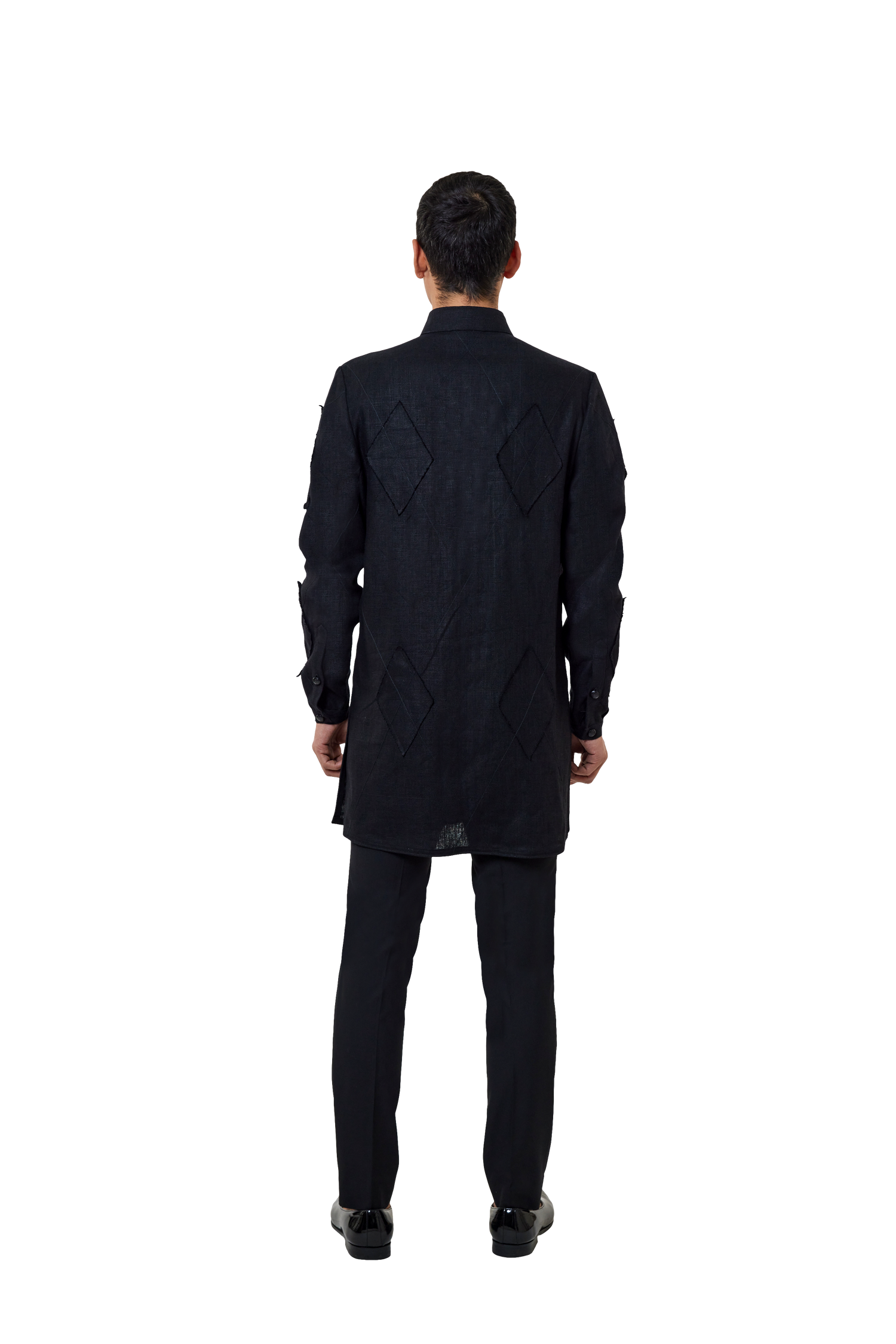 ARGYLE SCISSOR PLACKET JACKET  