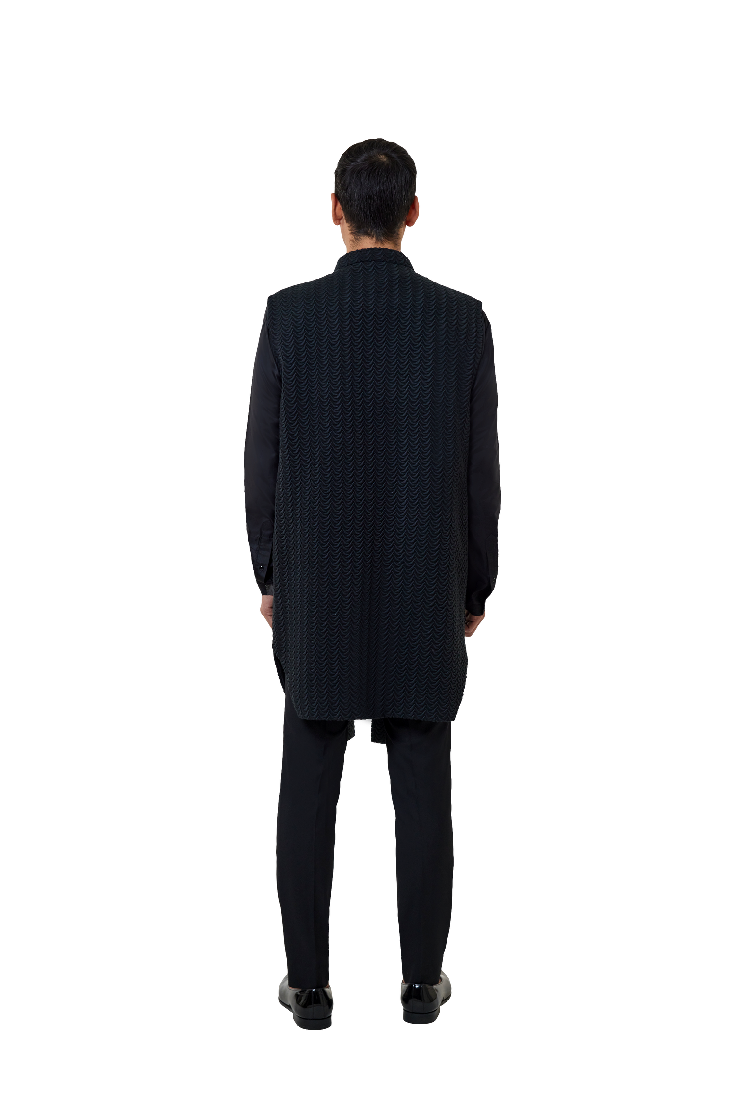 BOOMERANG LEAF MOCK LAYER SLEEVELESS JACKET  