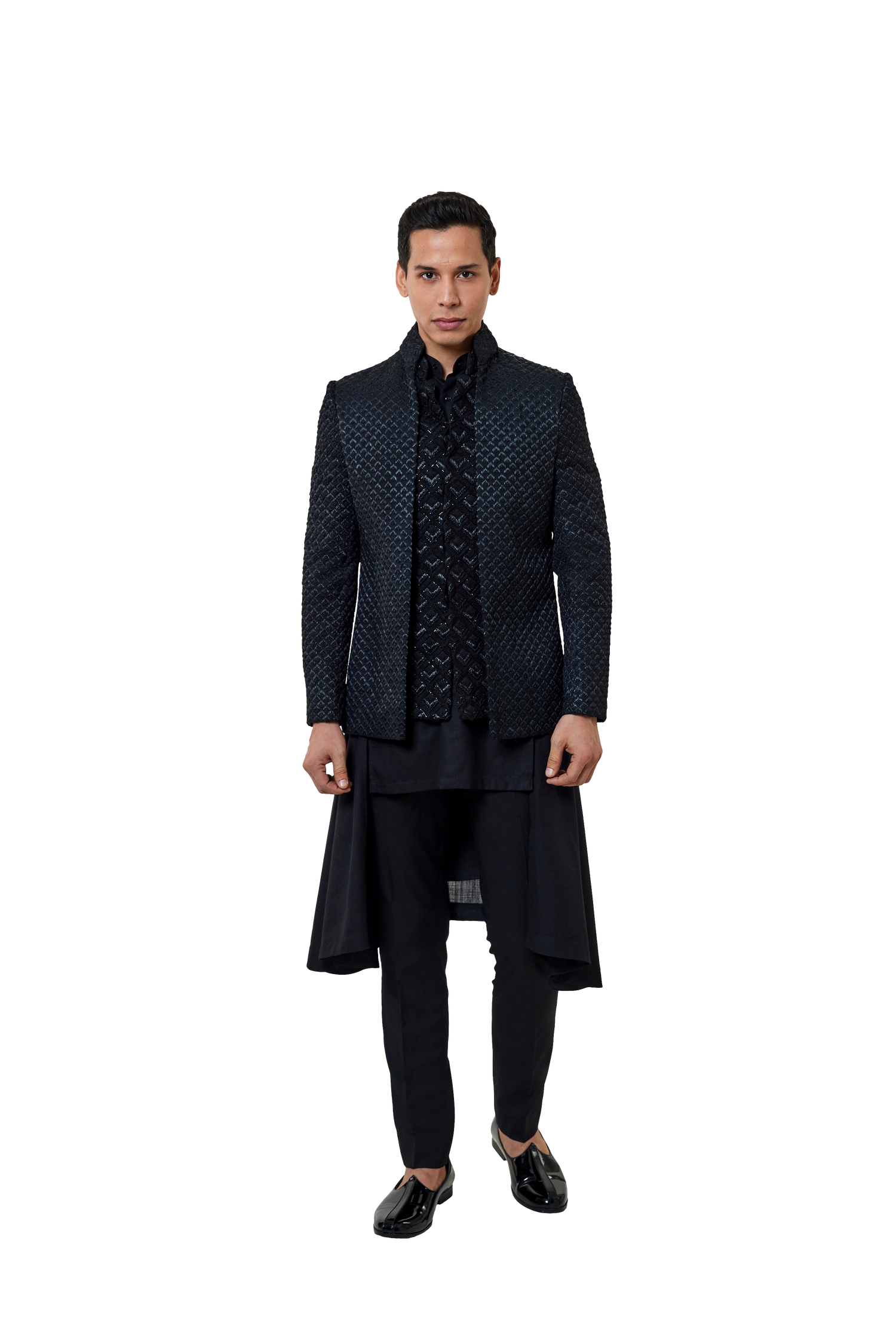  BOM ARROW FIBRE WITH SCALLOP MOCK LAYER JACKET 