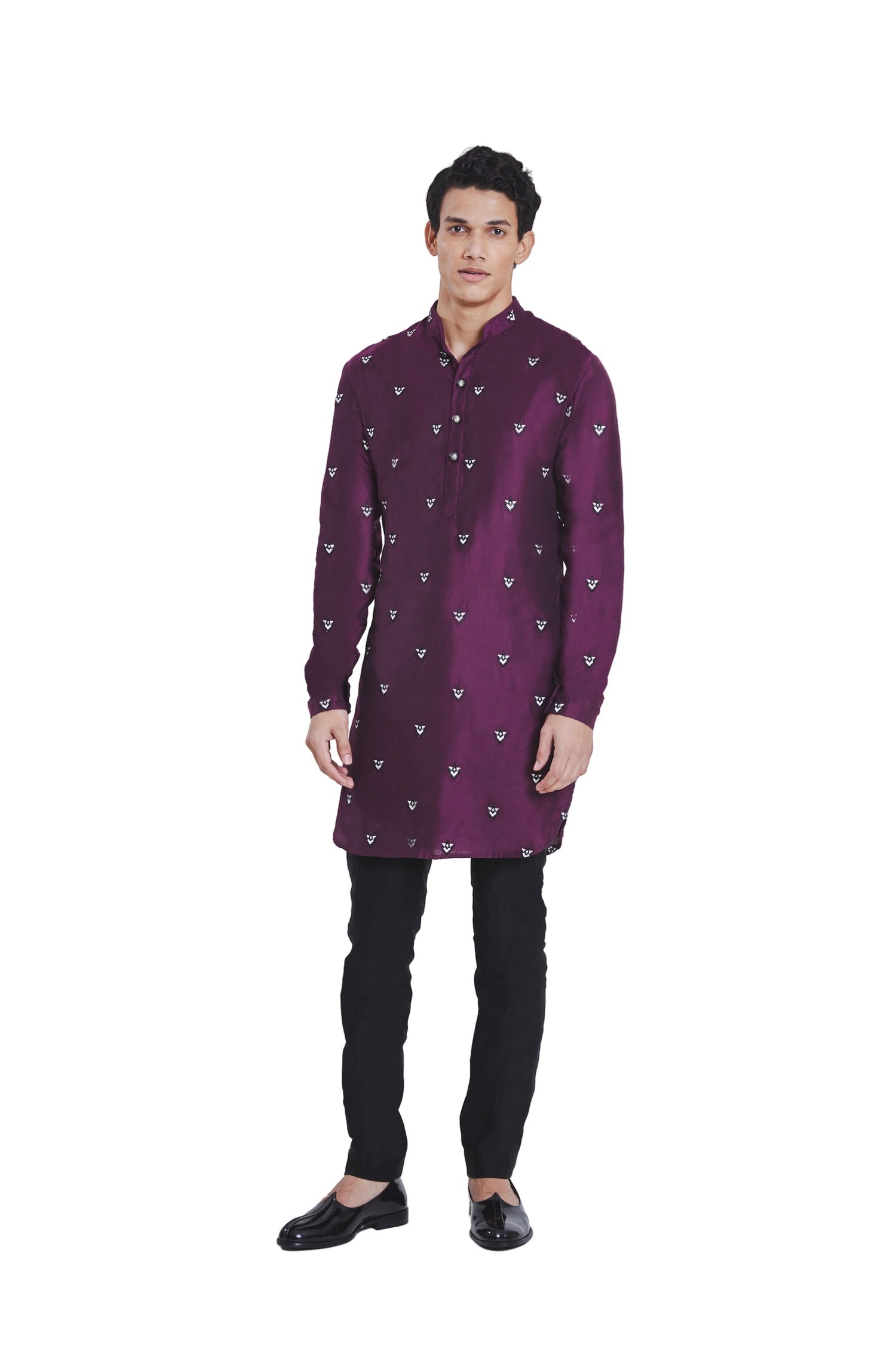 POTTED FLOWER PURPLE KURTA  