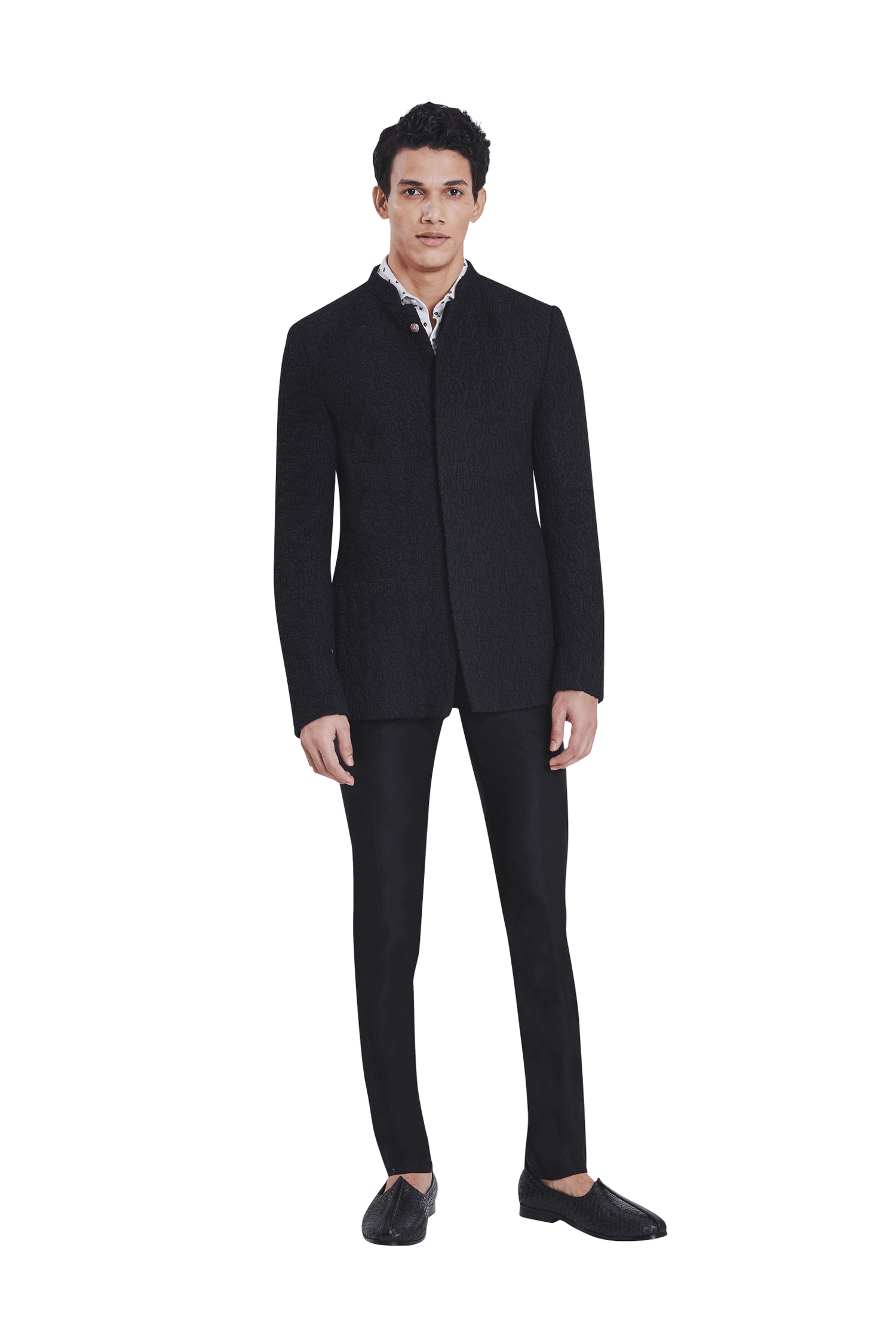  ROCKET ROSE KNOTTED BLACK BANDHGALA 