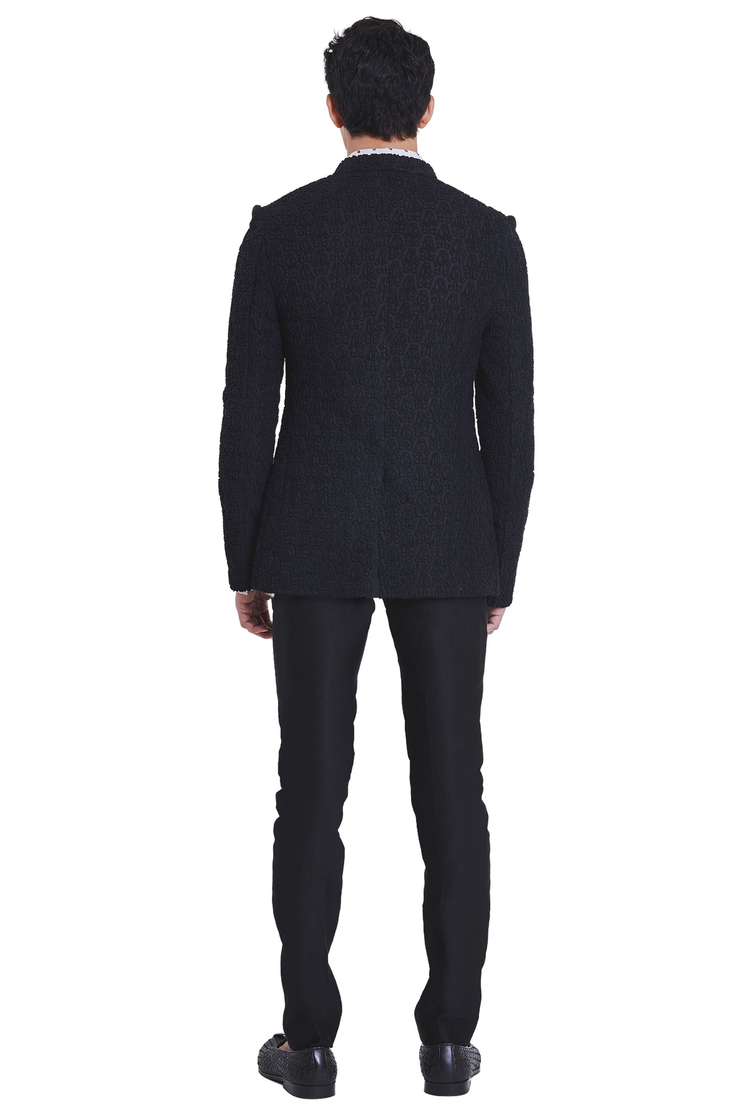 ROCKET ROSE KNOTTED BLACK BANDHGALA  