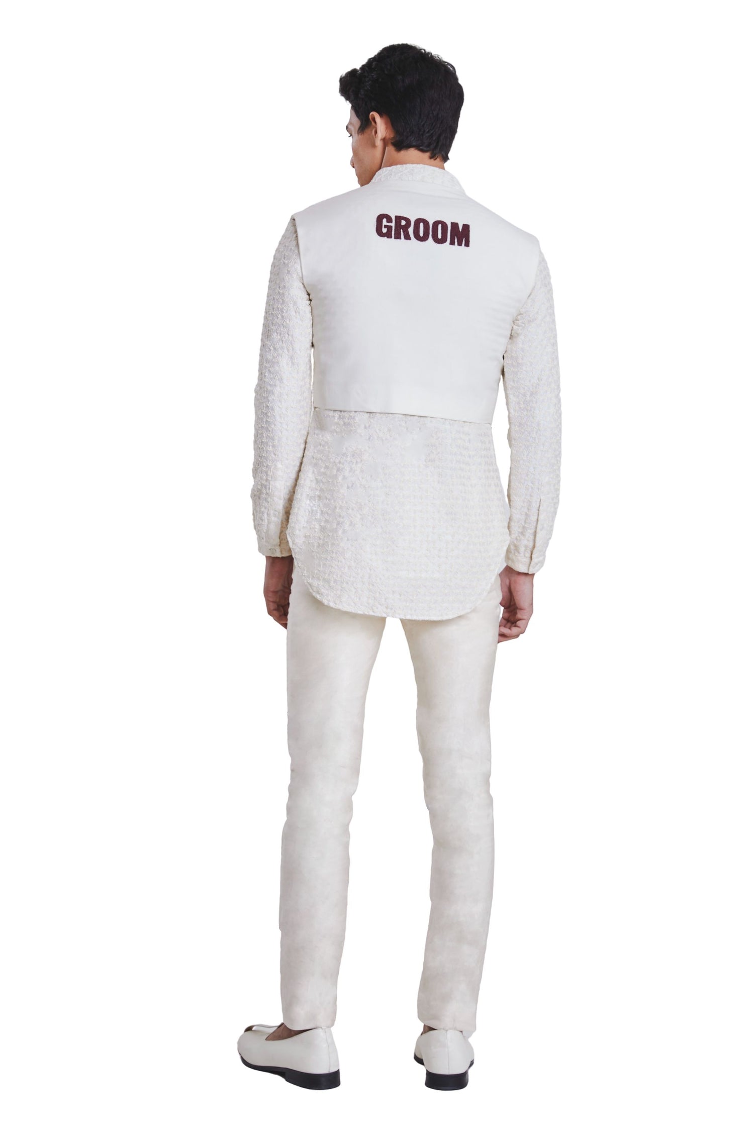 VINTAGE 93 GROOM CROP SLEEVELESS JACKET  