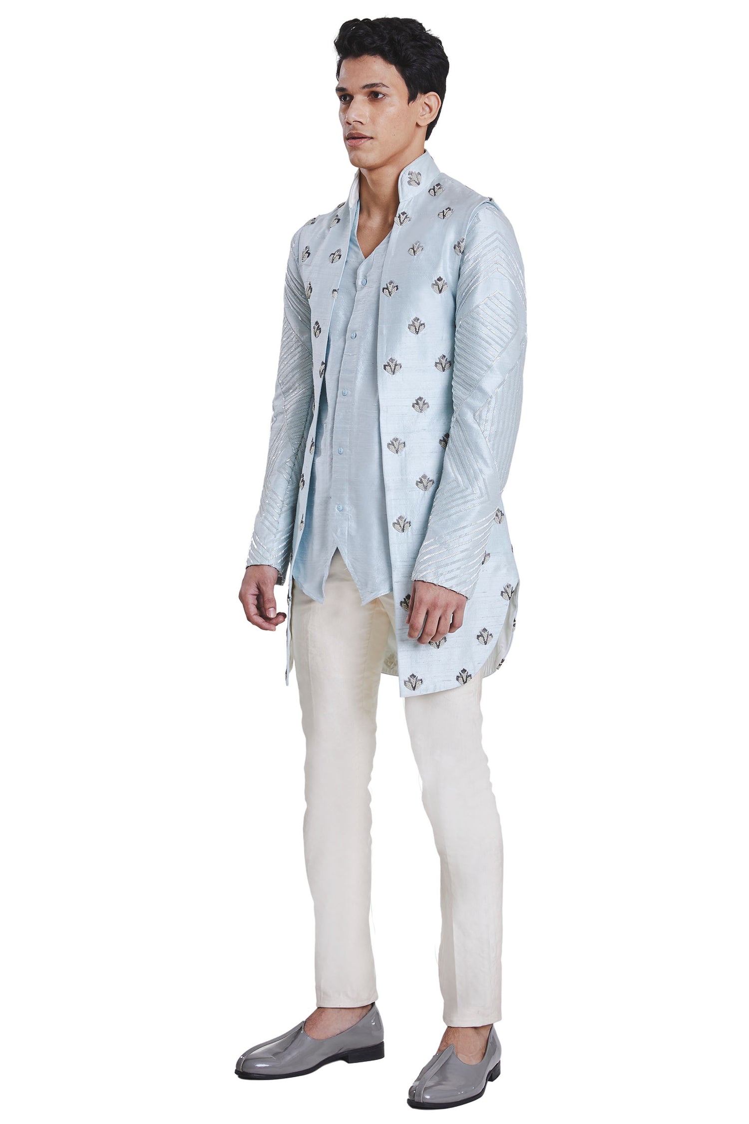 POTTED PLANT HIGHLIGHTED LONG SLEEVELESS JACKET  