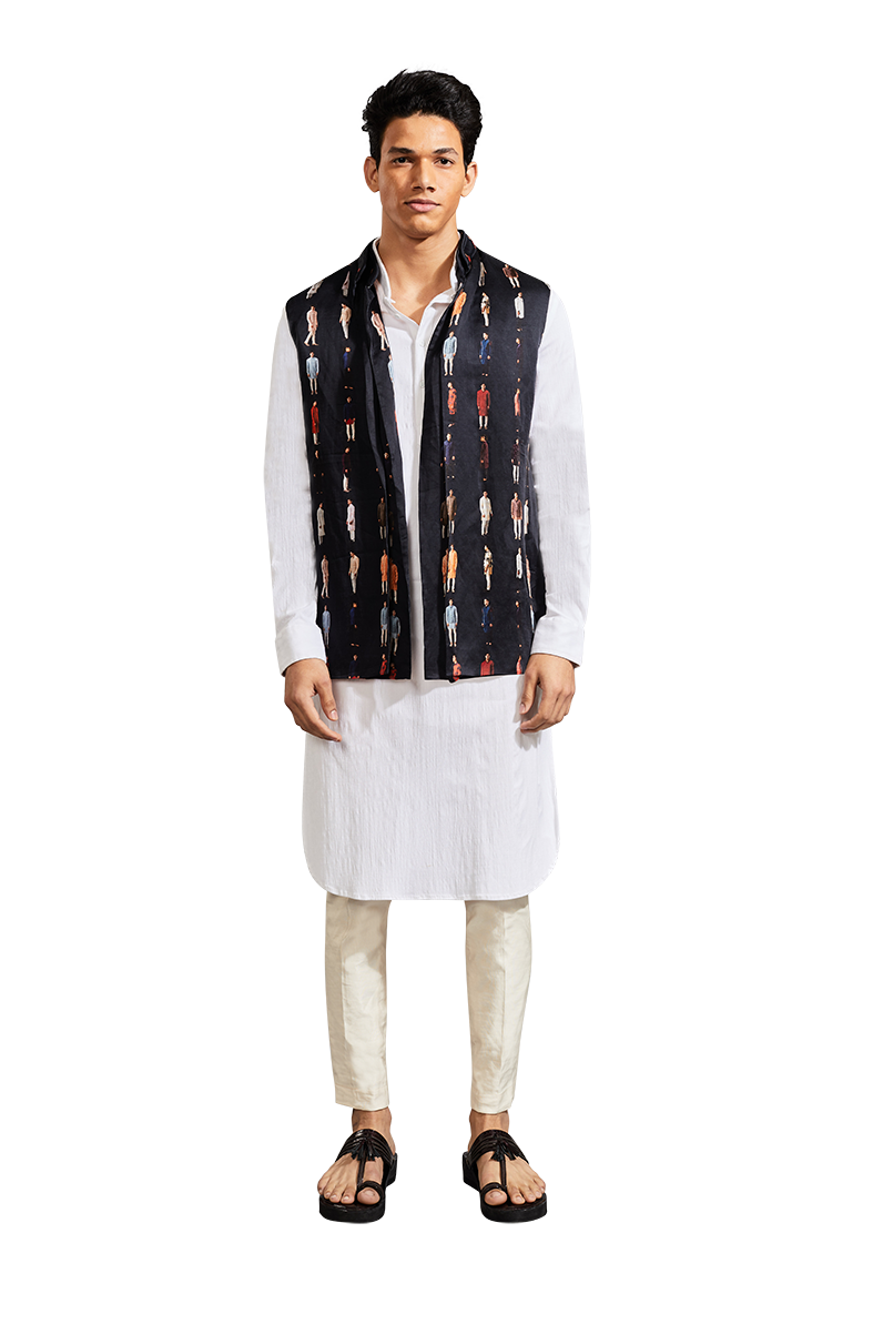  PRINTED DOUBLE LAYER SHORT SLEEVELESS KOTI 