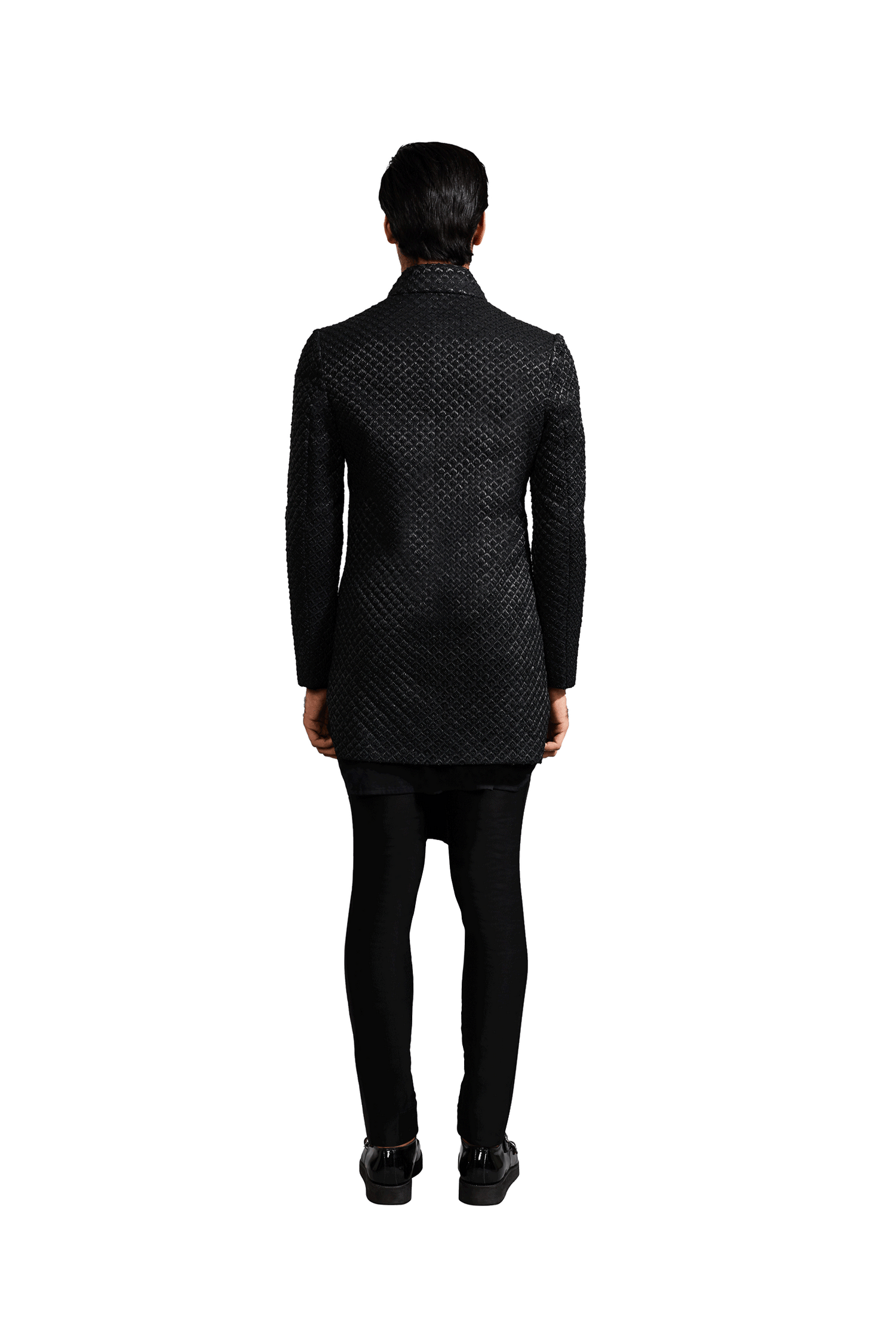 BOM ARROW FIBRE WITH CHEVRON SCALLOP MOCK LAYER JACKET  