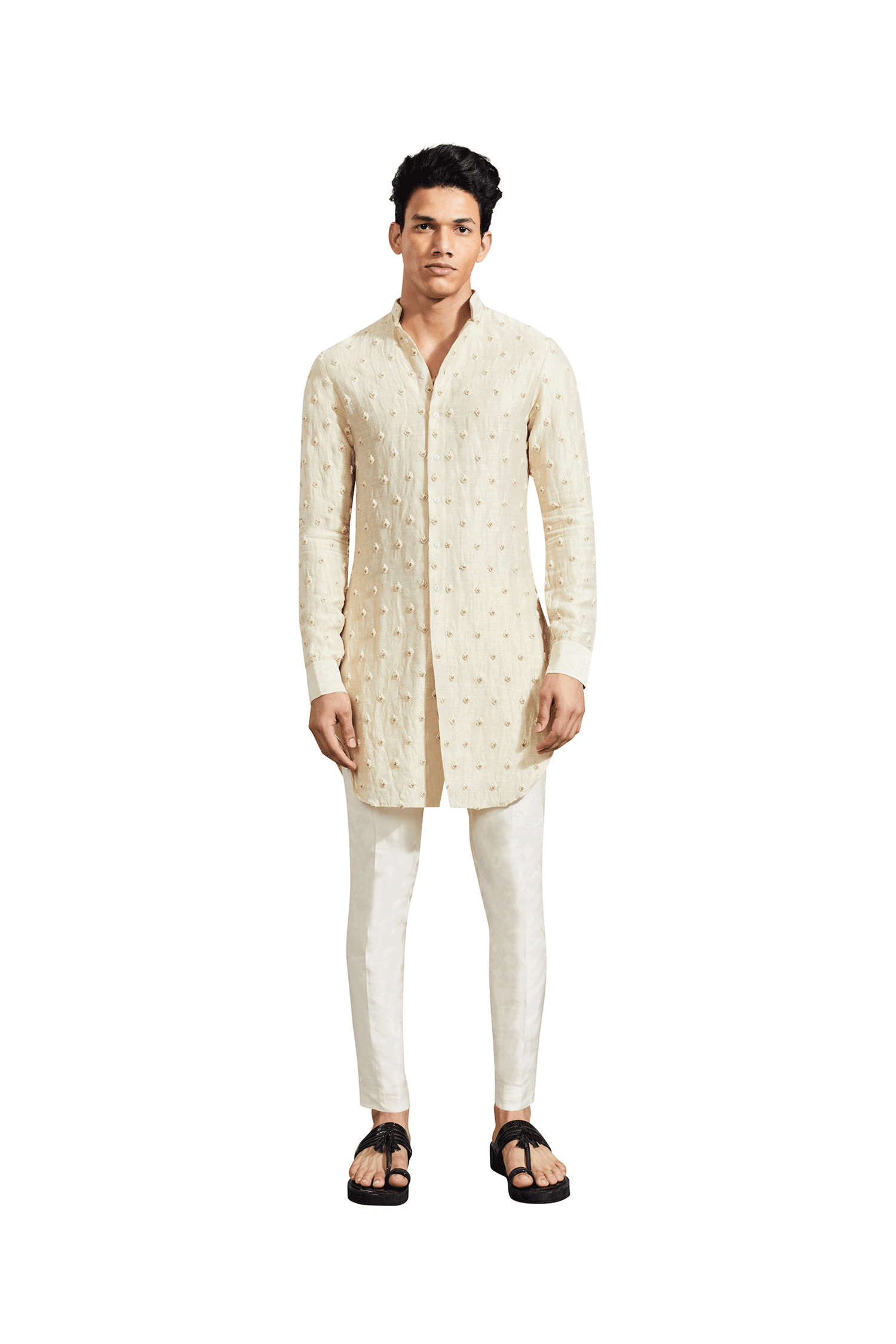  FIRE KNOTTED DULL GOLD KURTA 