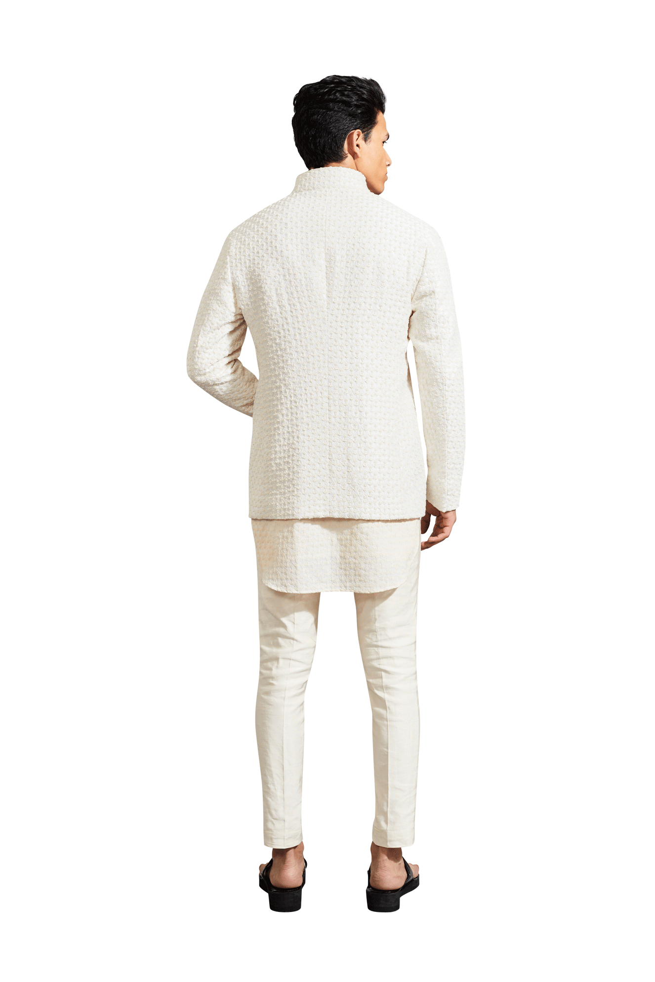 PLANT BEADED VANILLA BANDHGALA  