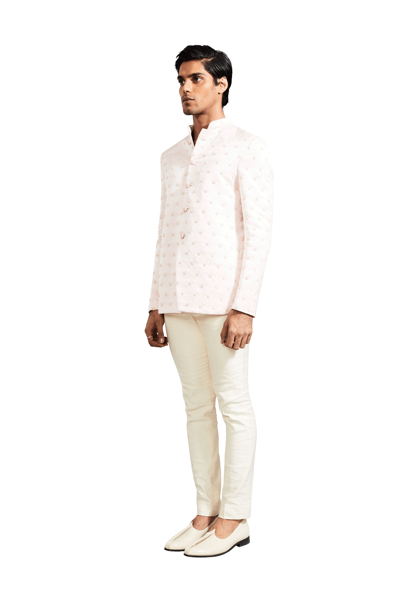 FIRE KNOTTED VANILLA BANDHGALA  