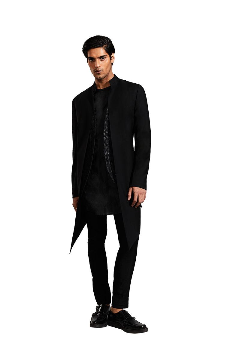  PLAIN VERTICAL LEAF MOCK LAYER JACKET 