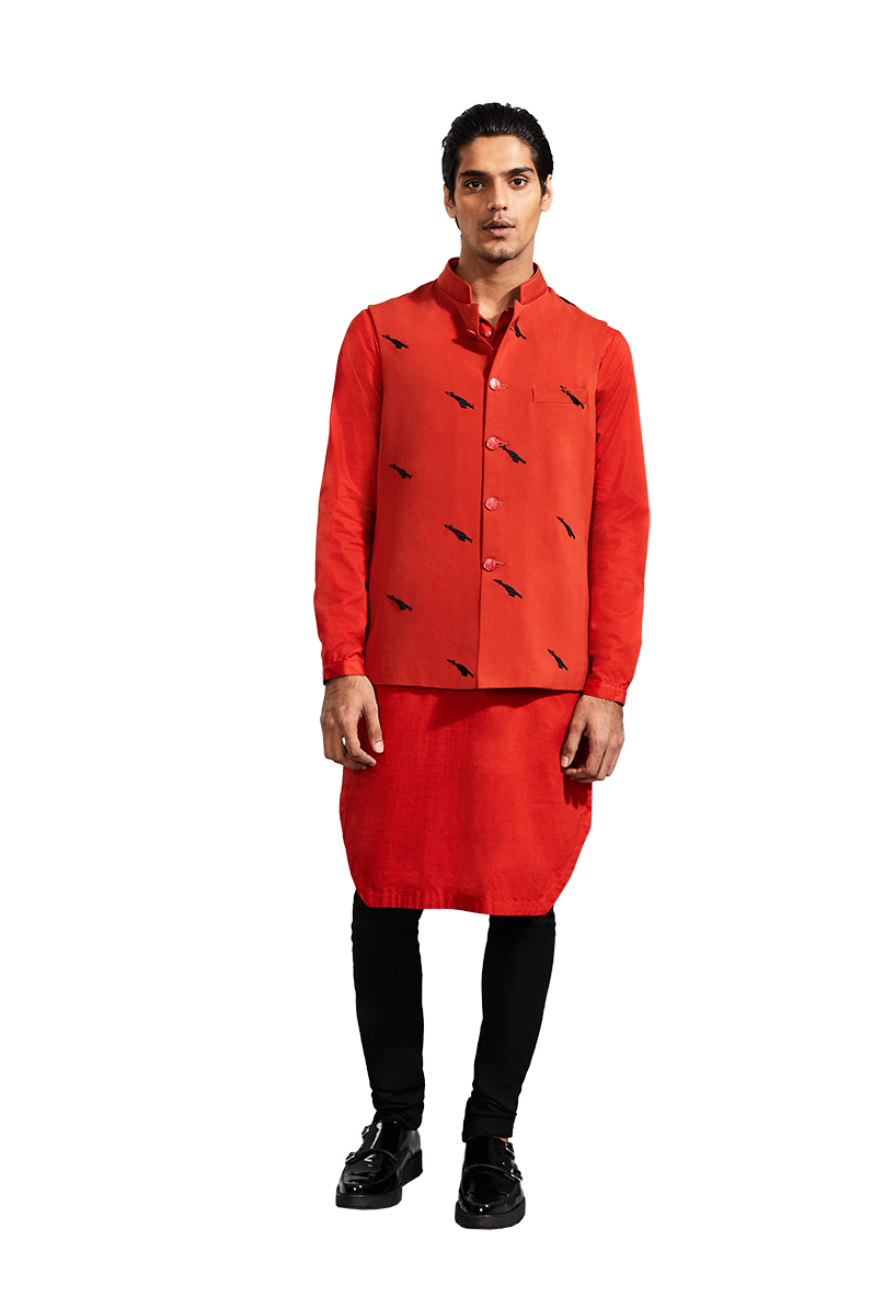  SLANT BIRD SLEEVELESS JACKET 