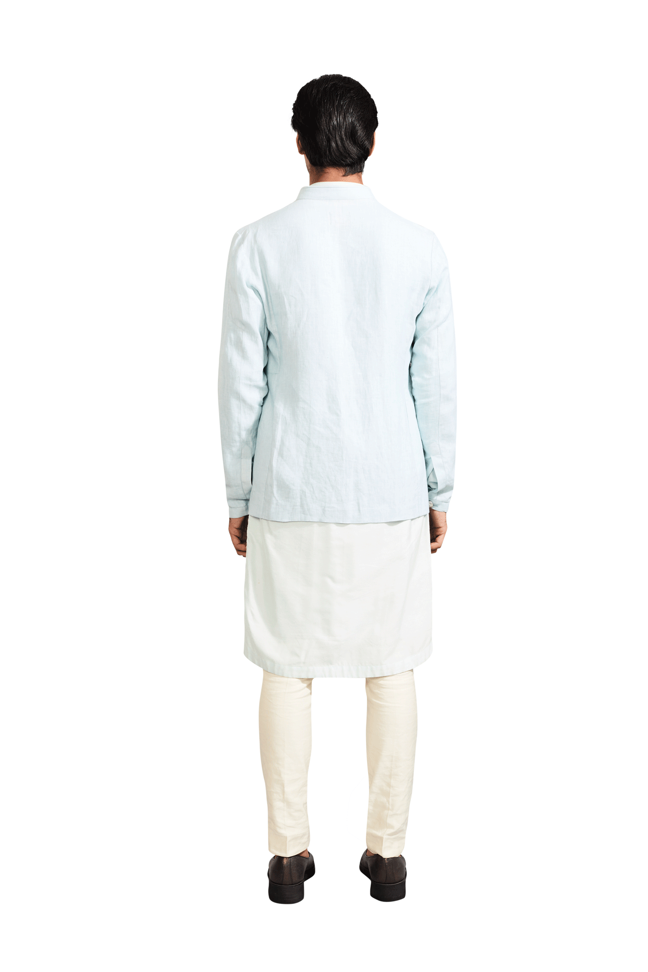 ICE BLUE LINEN BANDHGALA  