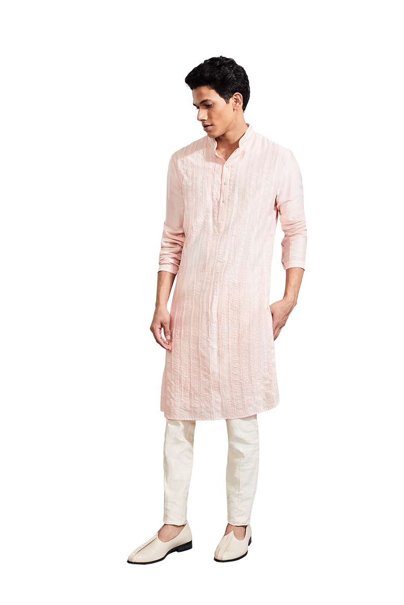  PLEATED BLUSH PINK KURTA 